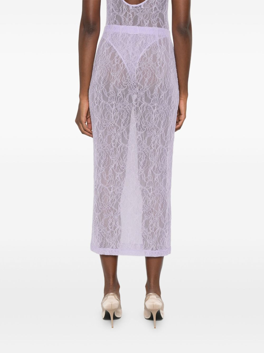lace tube midi skirt - 4