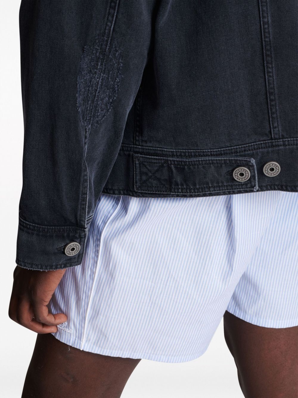 ripped-detail denim jacket - 6