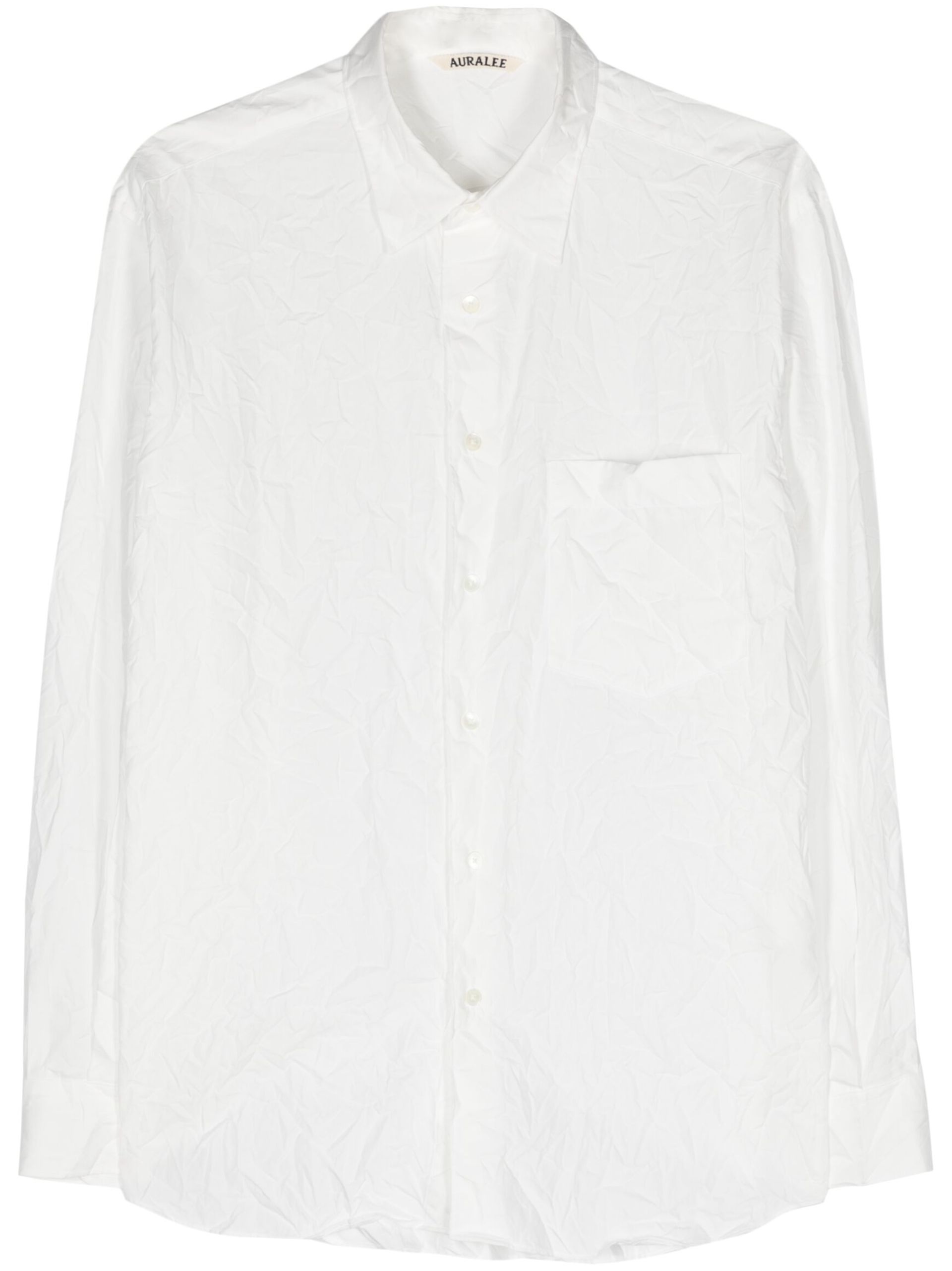 White Crinkled Cotton Shirt - 1