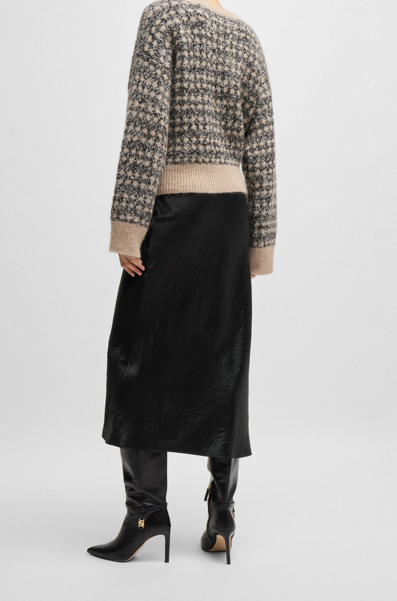 MIDI-LENGTH SKIRT IN CRINKLED SATIN-TOUCH FABRIC 4