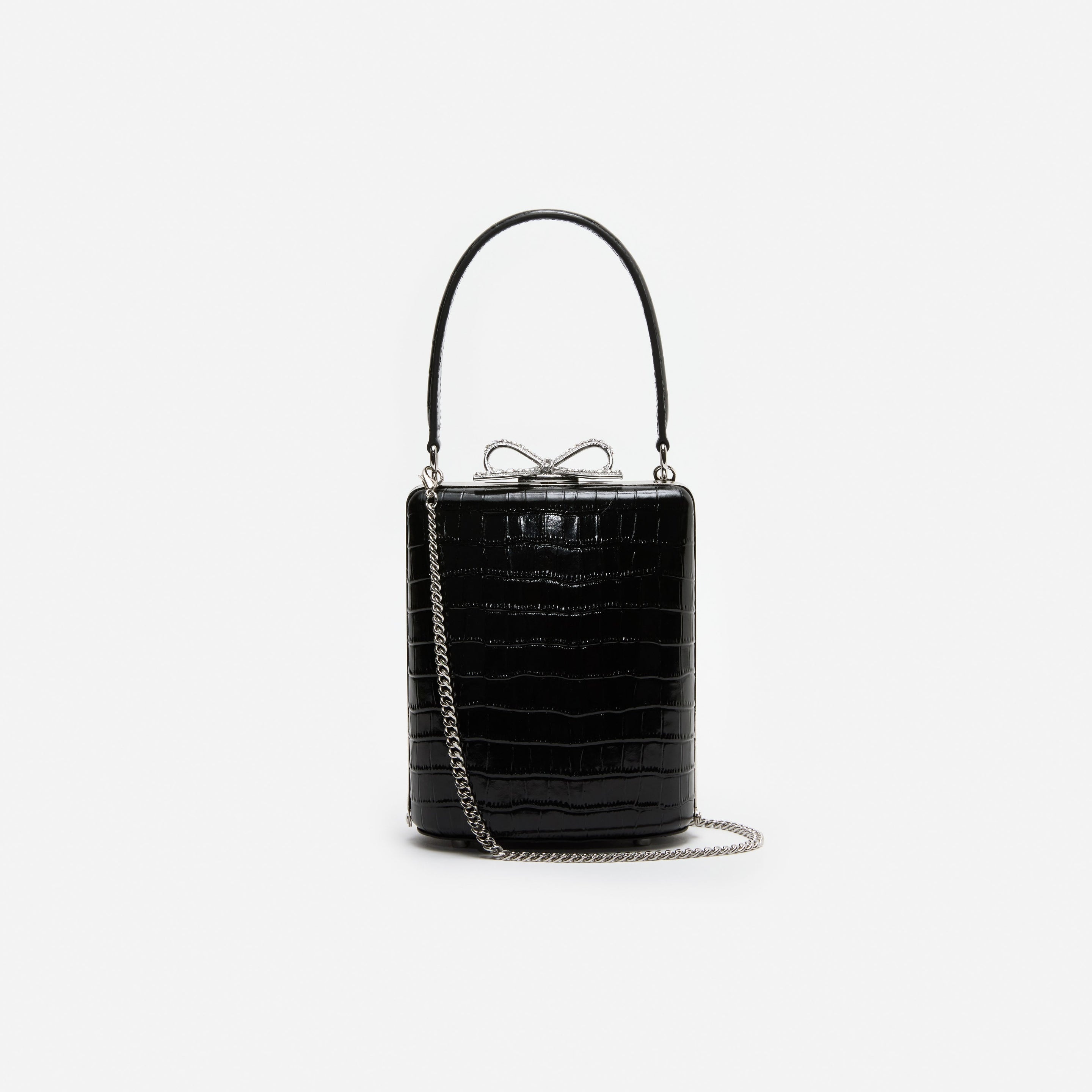 Black Croc Mini Bag - 4
