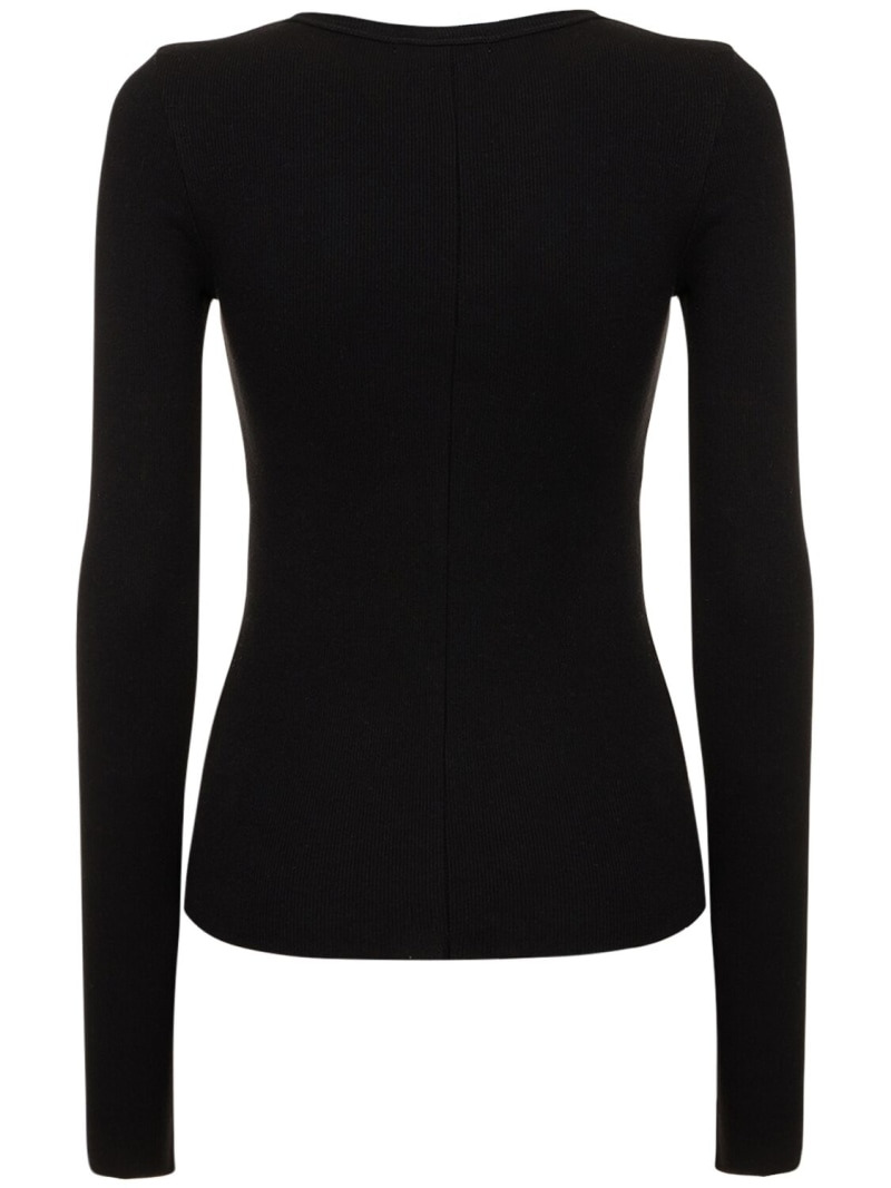 Long sleeve fitted cotton t-shirt - 5