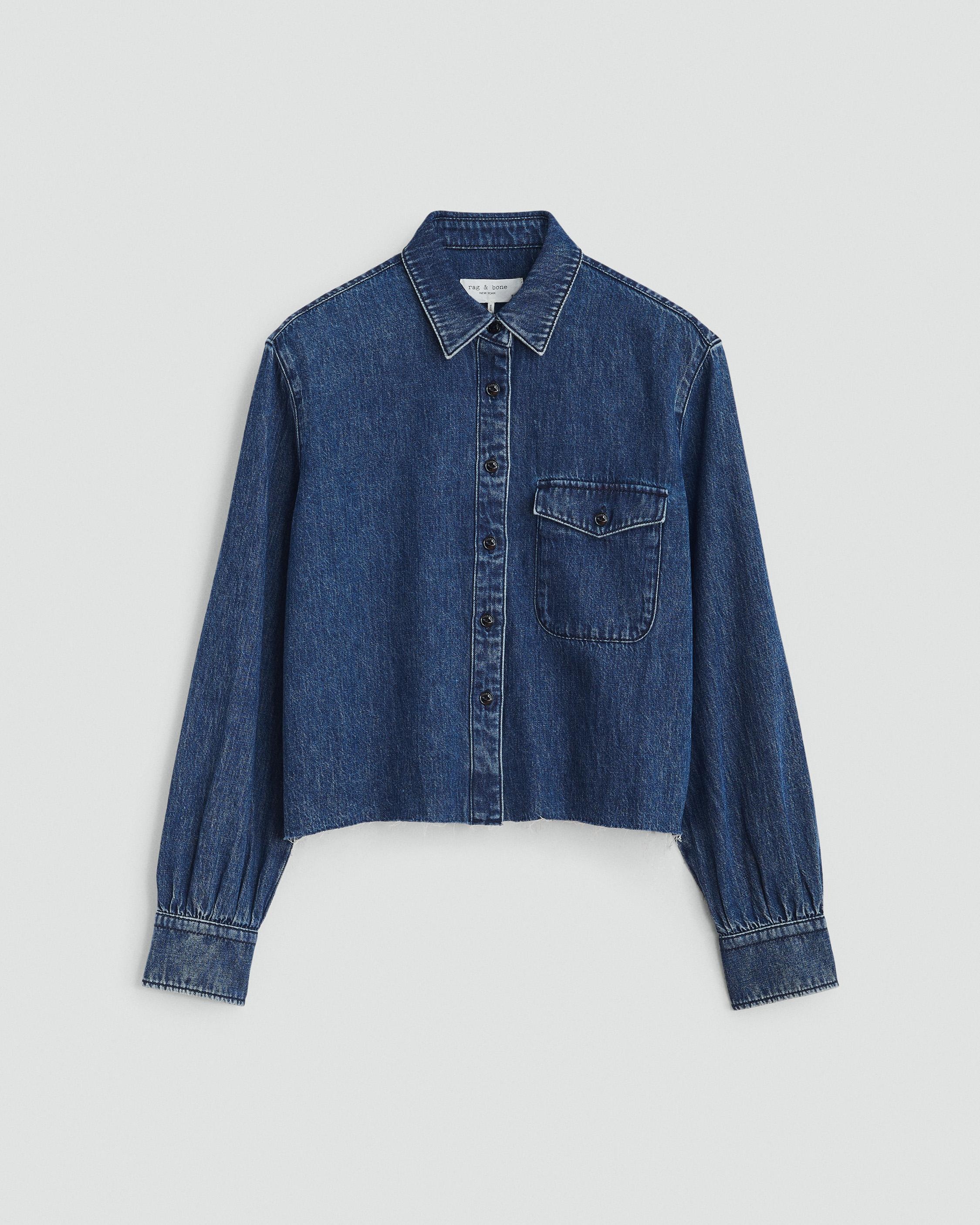 Maxine Cropped Denim Shirt
Classic Fit Button Down - 1