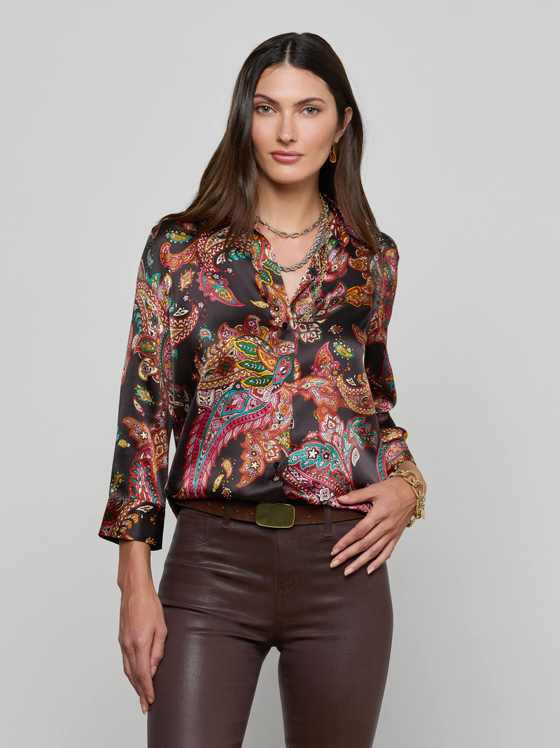 L'AGENCE Dani Silk Blouse outlook