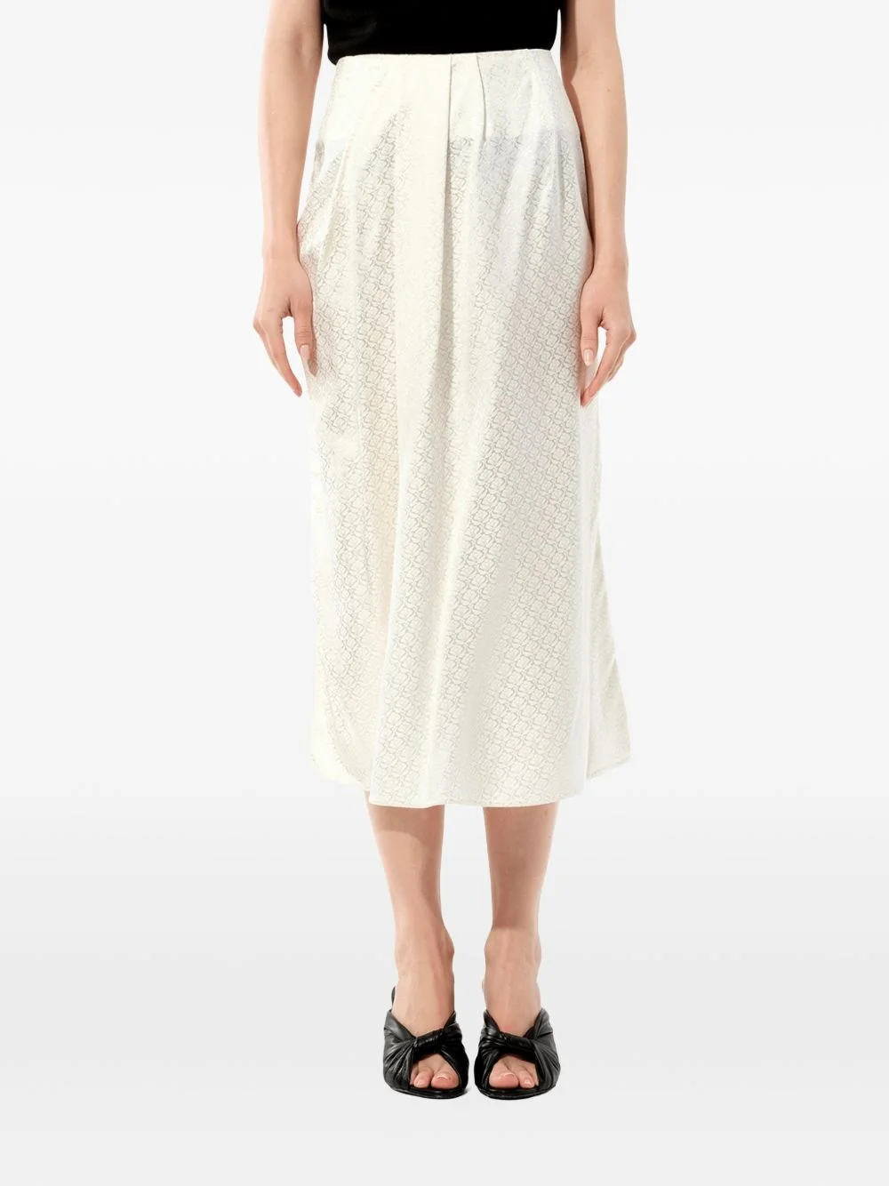 pleated satin skirt - 1