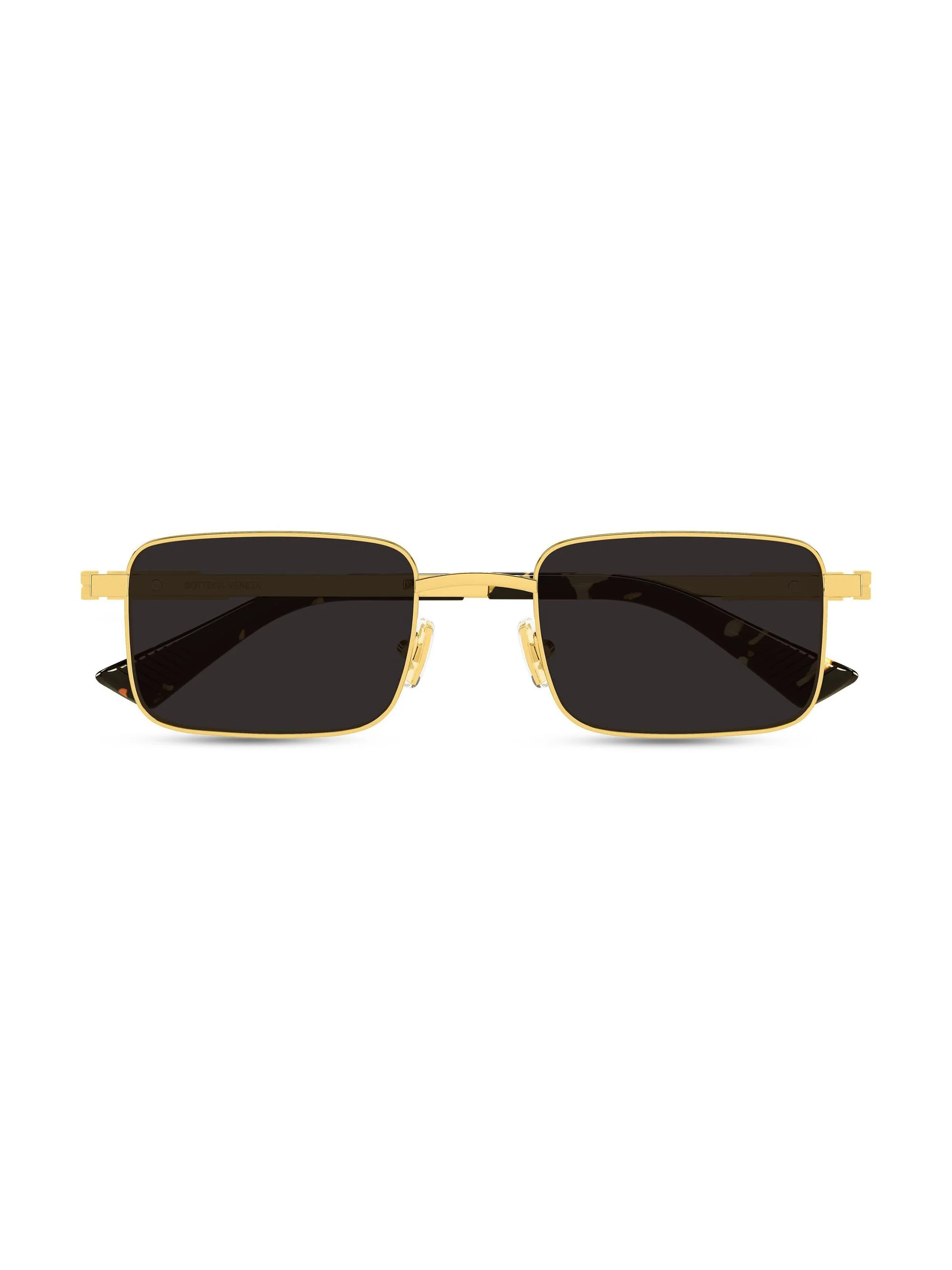 Men's 53MM Long Ribbon Metal Rectangular Sunglasses - Gold Black - 1