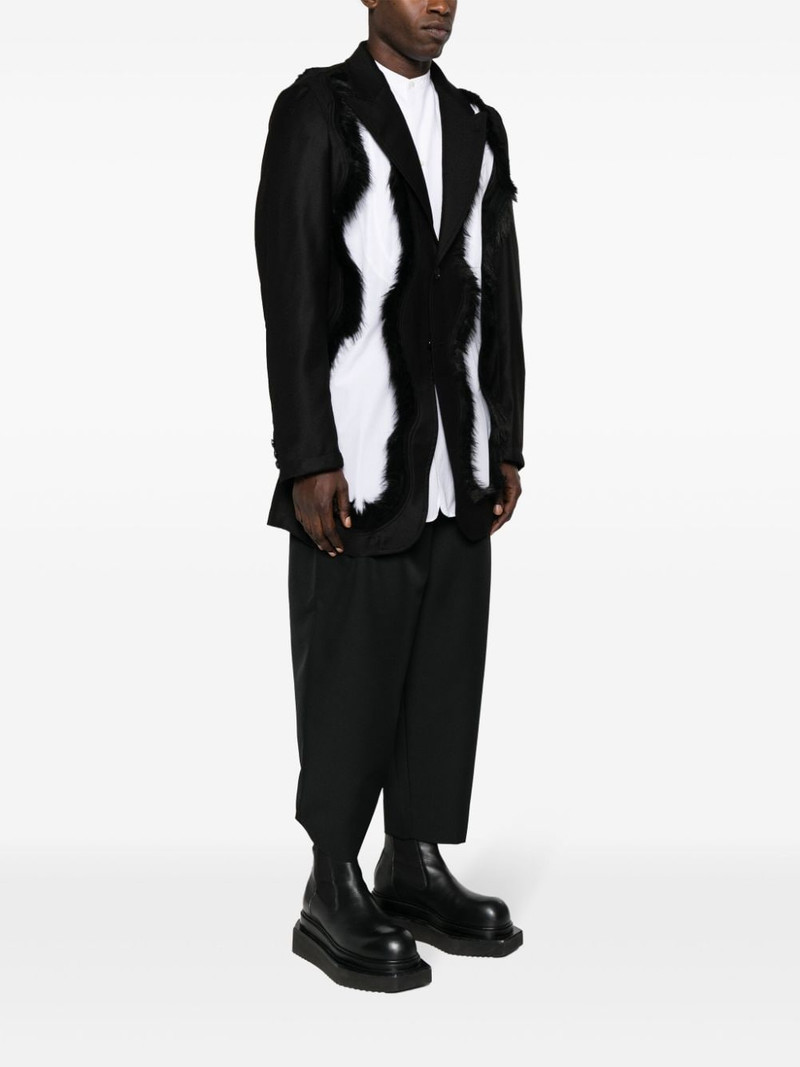 faux fur-embellished single-breasted blazer 3