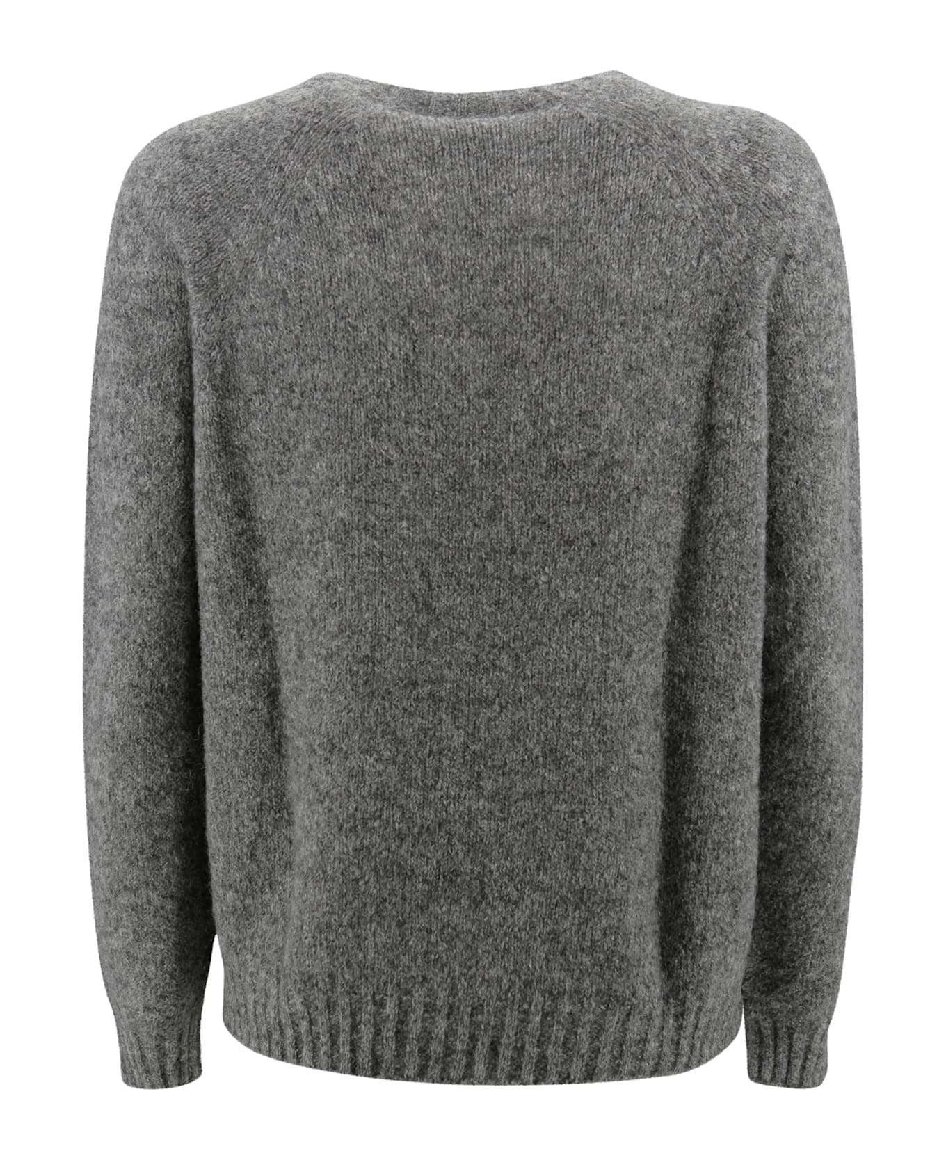 Melange Grey Alpaca Blend Oversize Ghiacci Sweater - 3