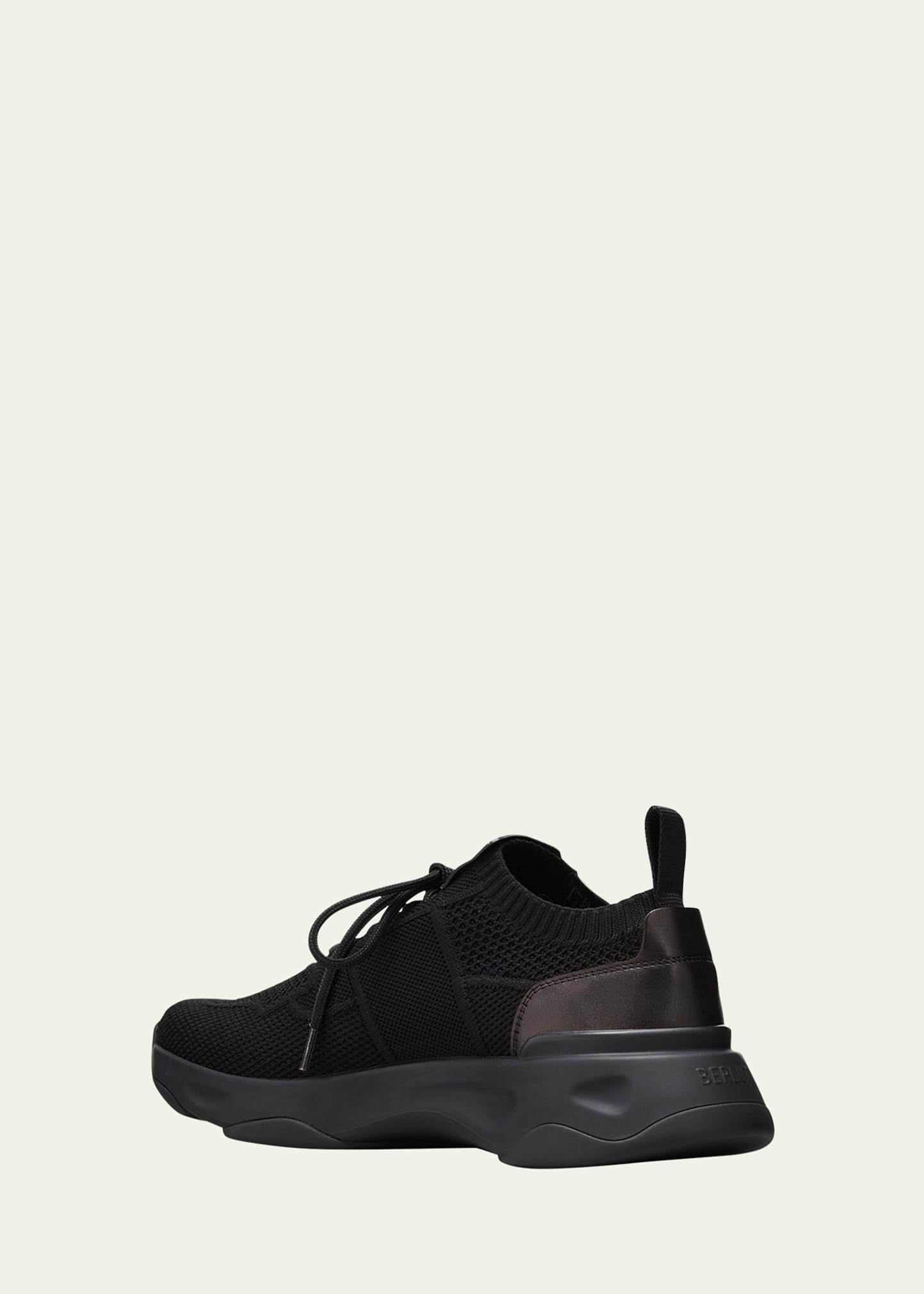 Men's Tonal Knit Runner Sneakers, Black - 2