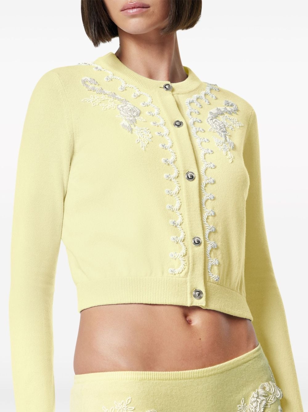 bead-embellished knit cardigan - 5
