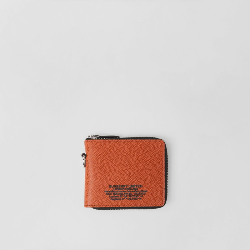 Horseferry Print Grainy Leather Ziparound Wallet Lanyard 1