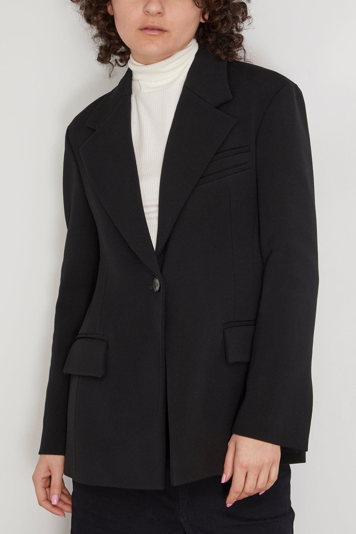 Wool Twill Jacket in Black - 3