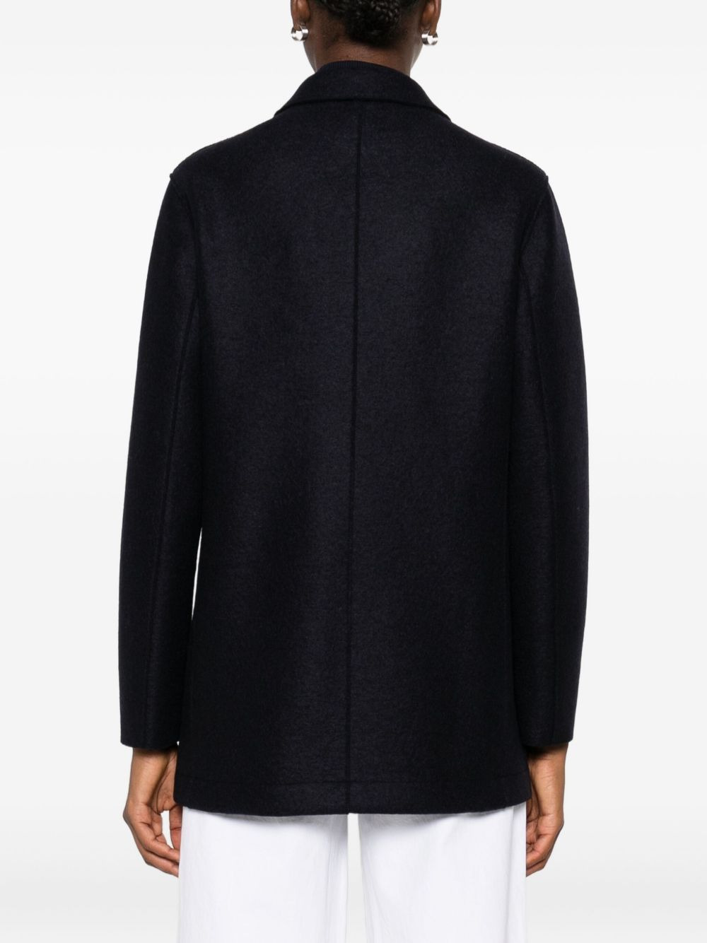 gold-button double-breasted coat - 4