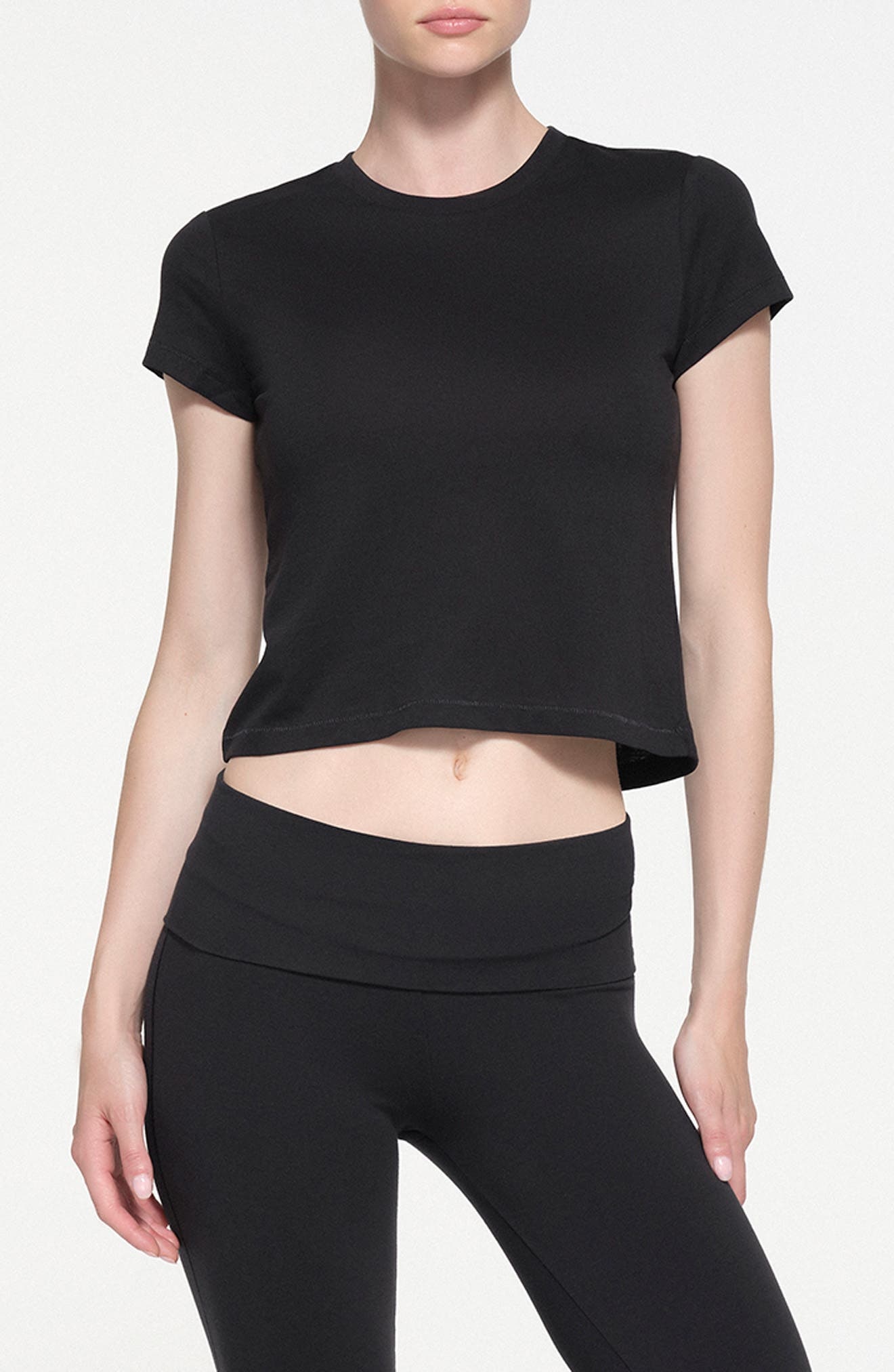 SKIMS Relaxed Shrunken T-Shirt in Onyx at Nordstrom - 1