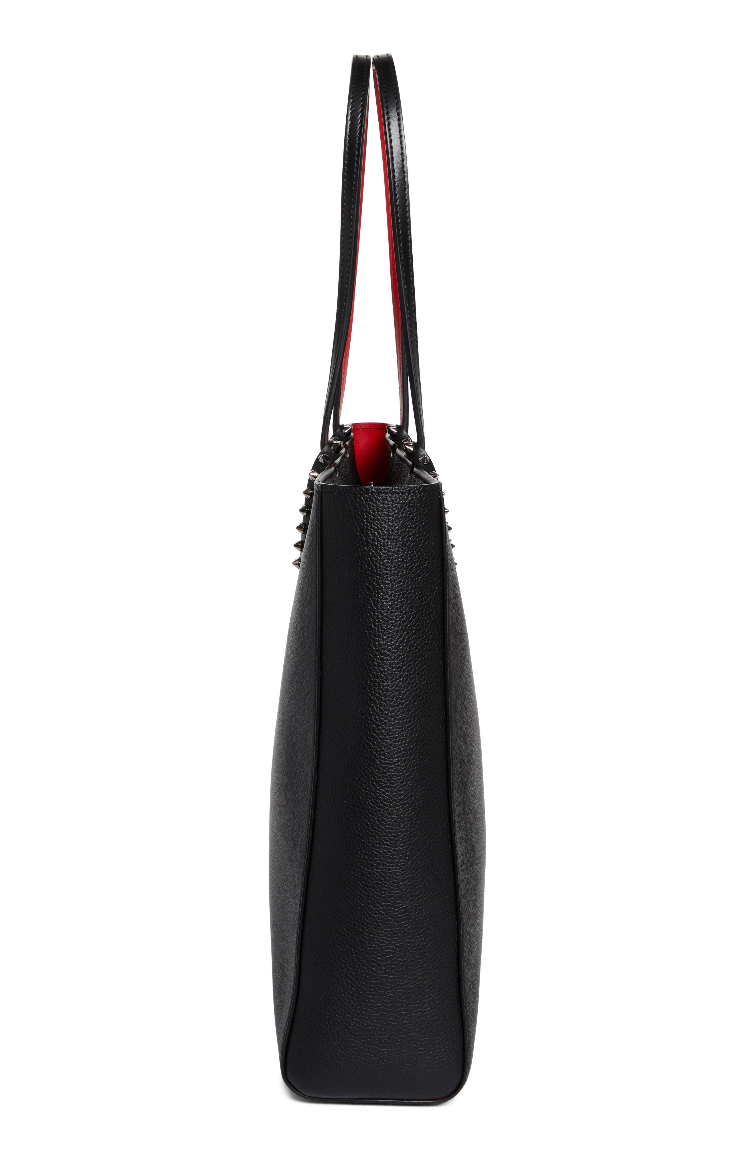 Christian Louboutin Cabata Soft Calfskin Leather Tote Bag in Black/Gunmetal at Nordstrom - 6