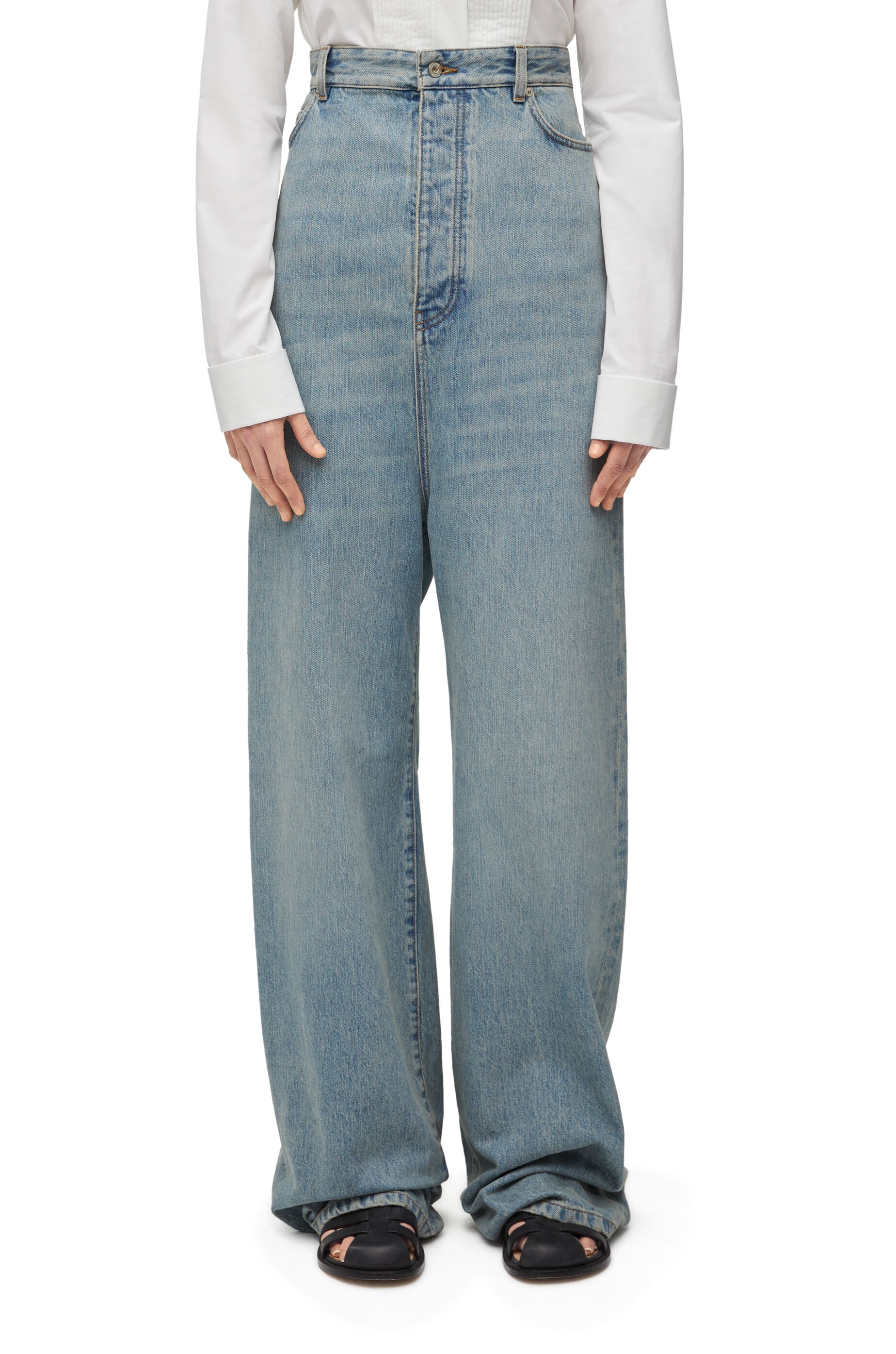 Loewe Bustier high waisted jeans in denim | REVERSIBLE