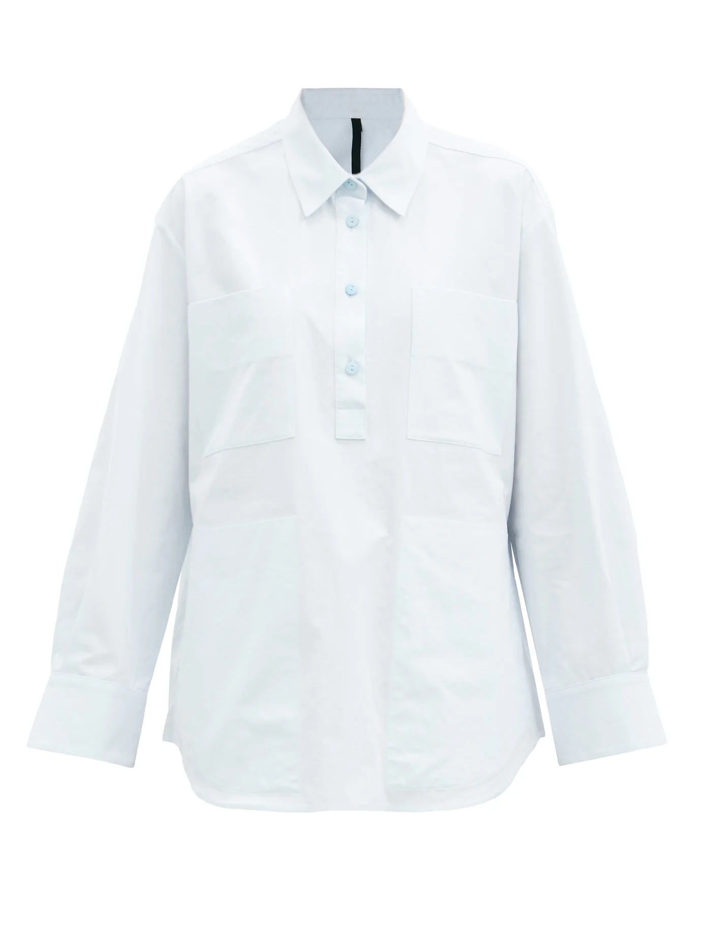 Patch-pocket cotton-poplin shirt - 1