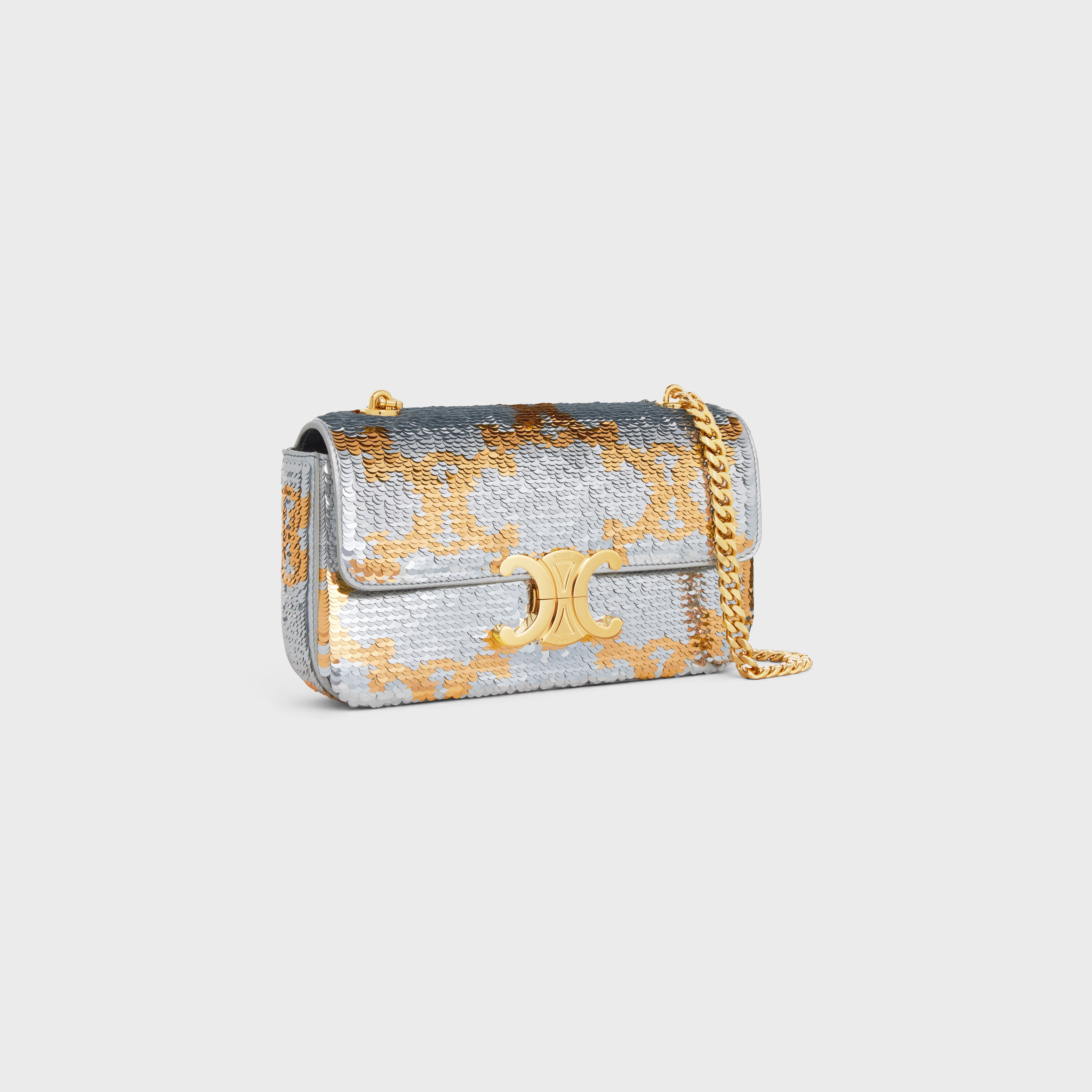 CHAIN SHOULDER BAG triomphe in TRIOMPHE SEQUINS - 2