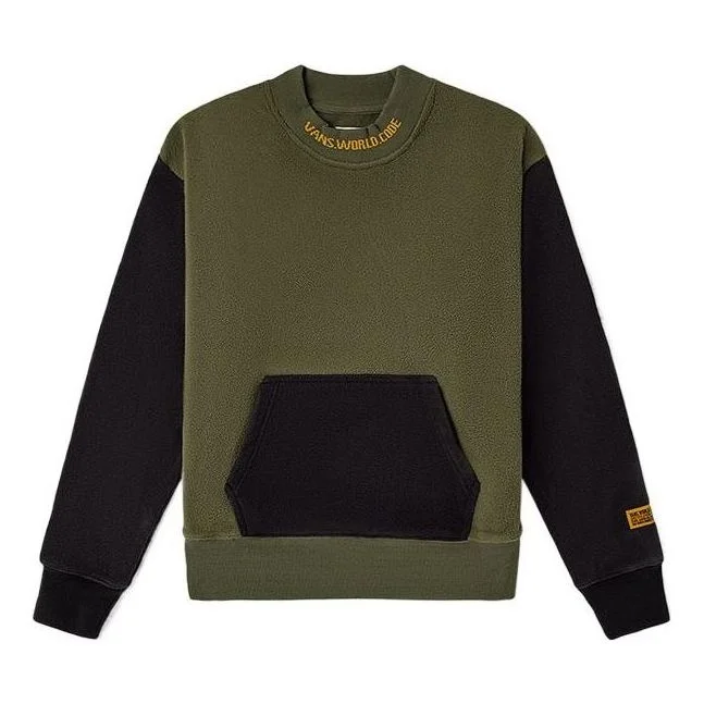 (WMNS) Vans AP World Code Mock Fleece Crew Sweater 'Green Black' VN0A54M9KCZ - 1