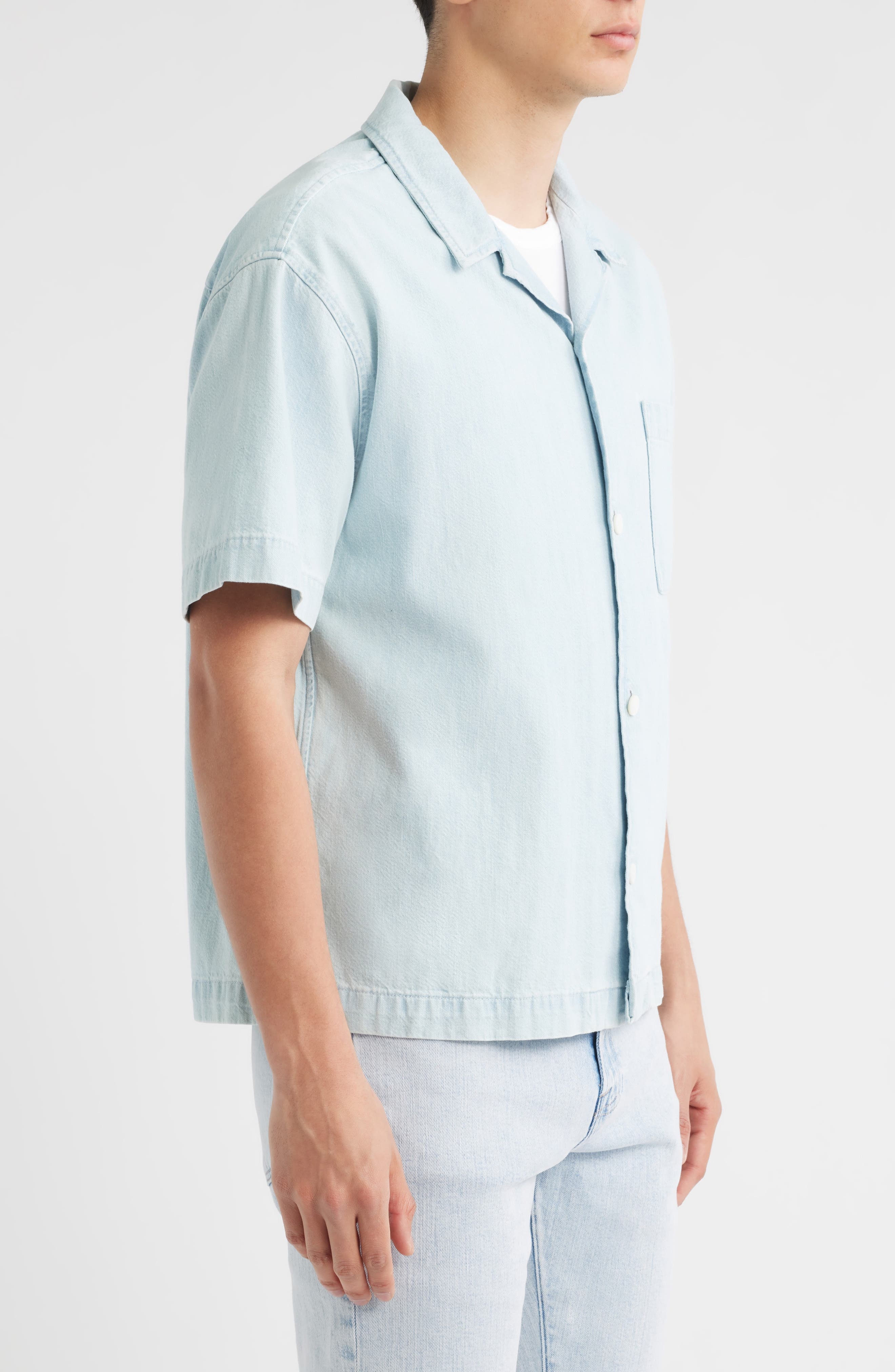 FRAME Chambray Camp Shirt in Harbor City at Nordstrom - 3
