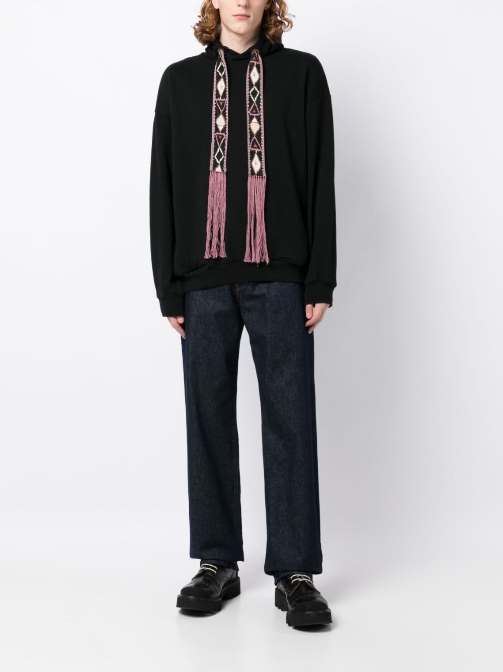 drawstring cotton hoodie - 2
