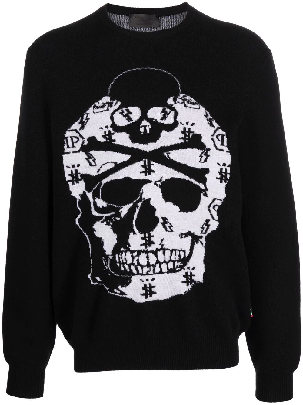 knitted skull jumper - 1