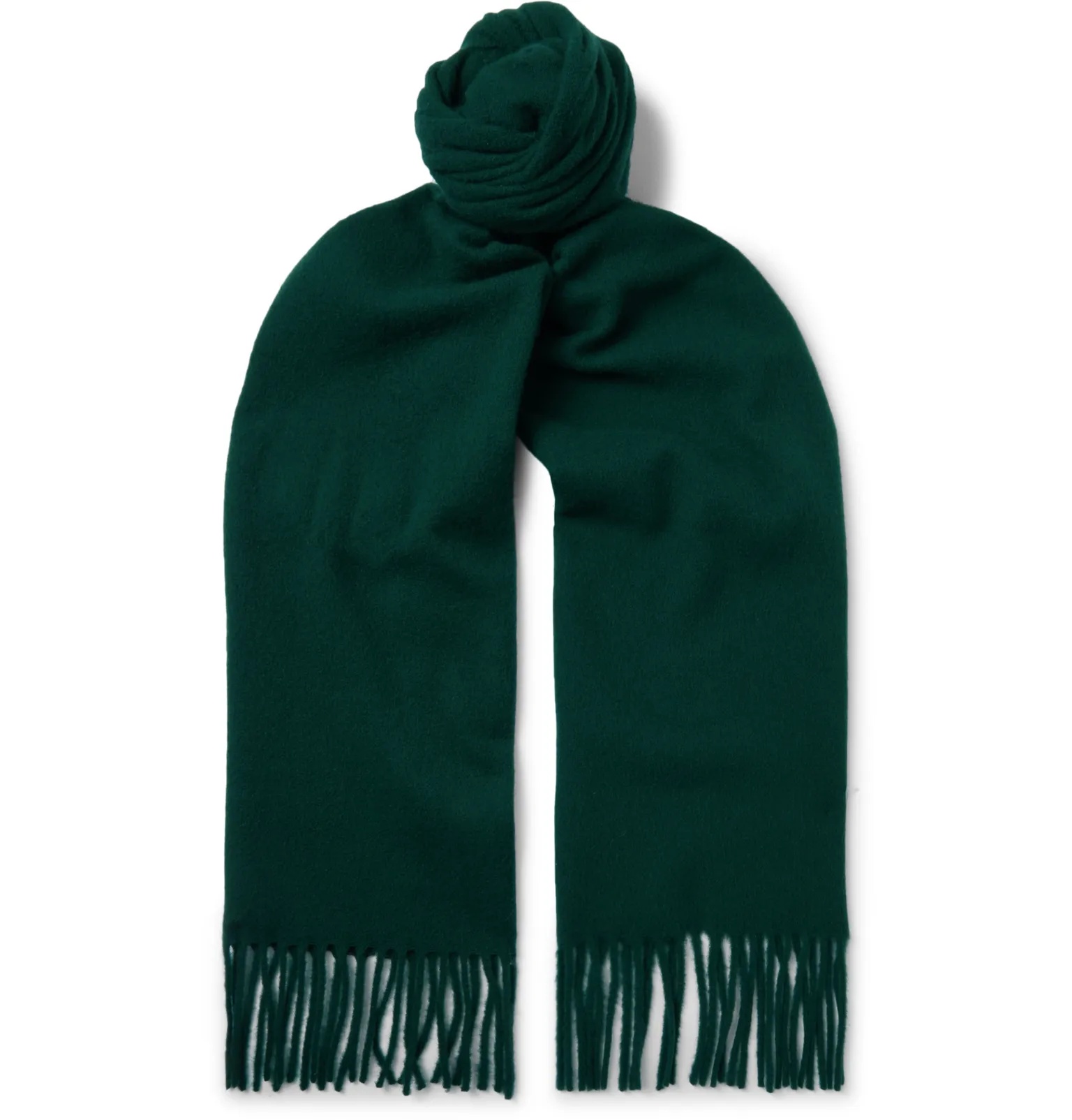 Fringed Virgin Wool-Felt Scarf - 1