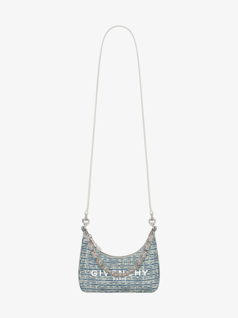 MINI MOON CUT OUT BAG IN 4G DENIM AND CHAIN 3