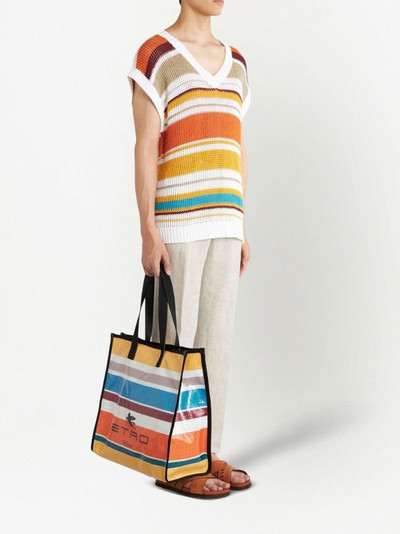 Etro stripe-print tote bag outlook