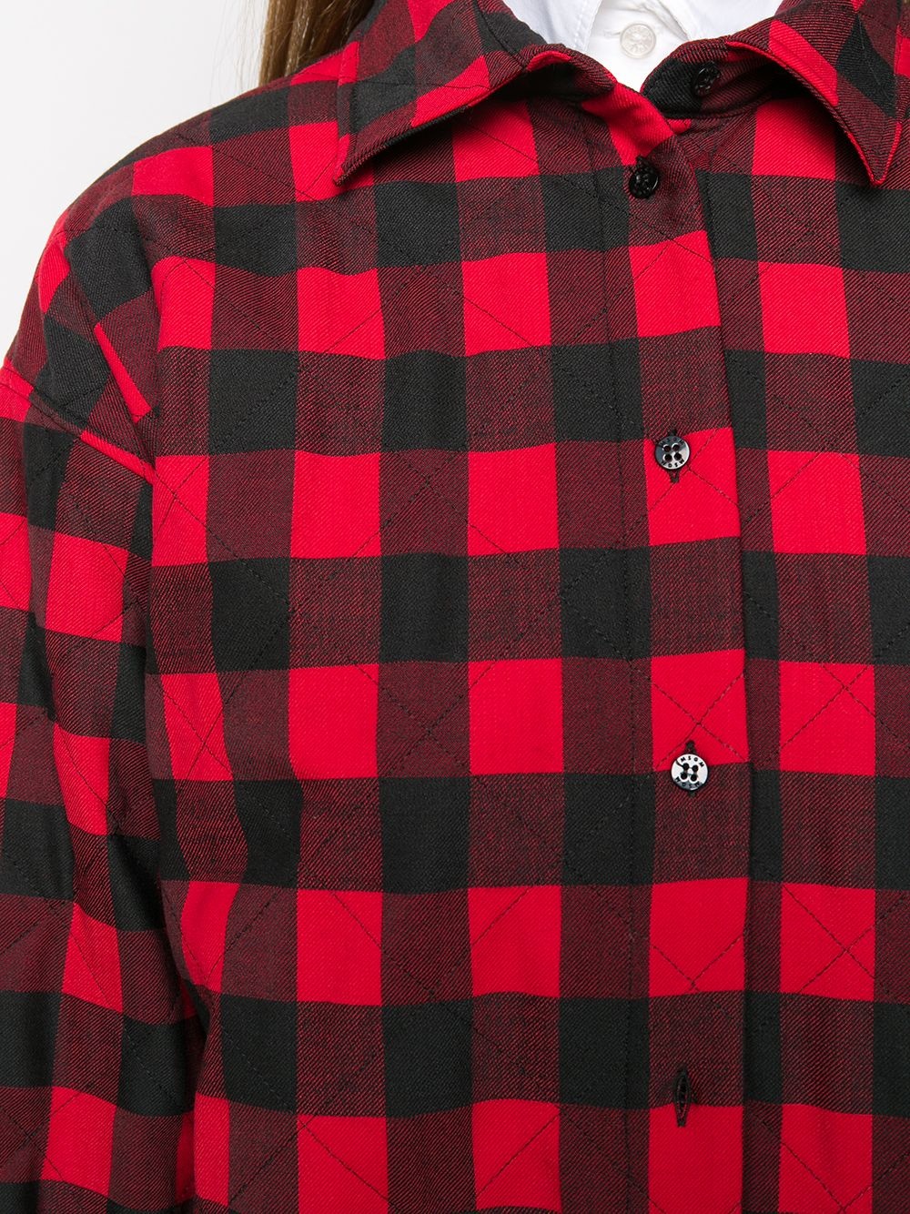 plaid button-front shirt - 5