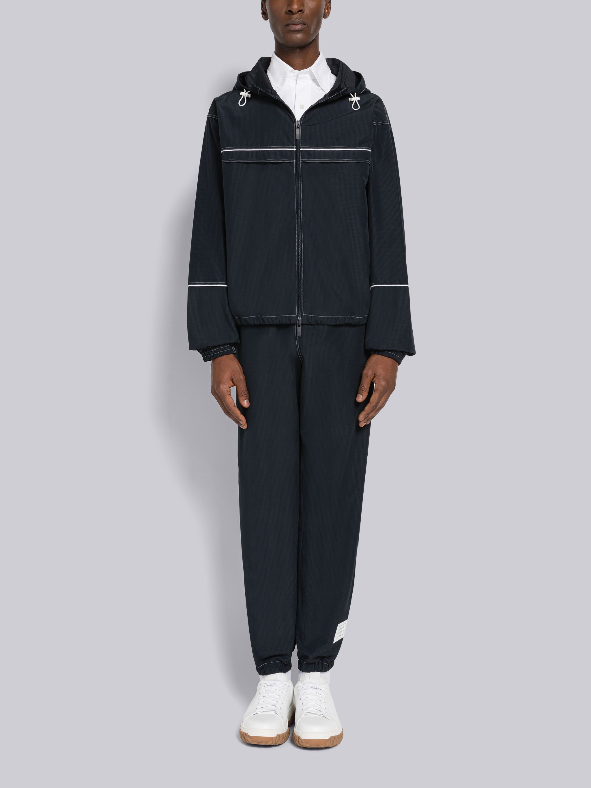 Ripstop Topstitch Oversized Track Jacket - 4