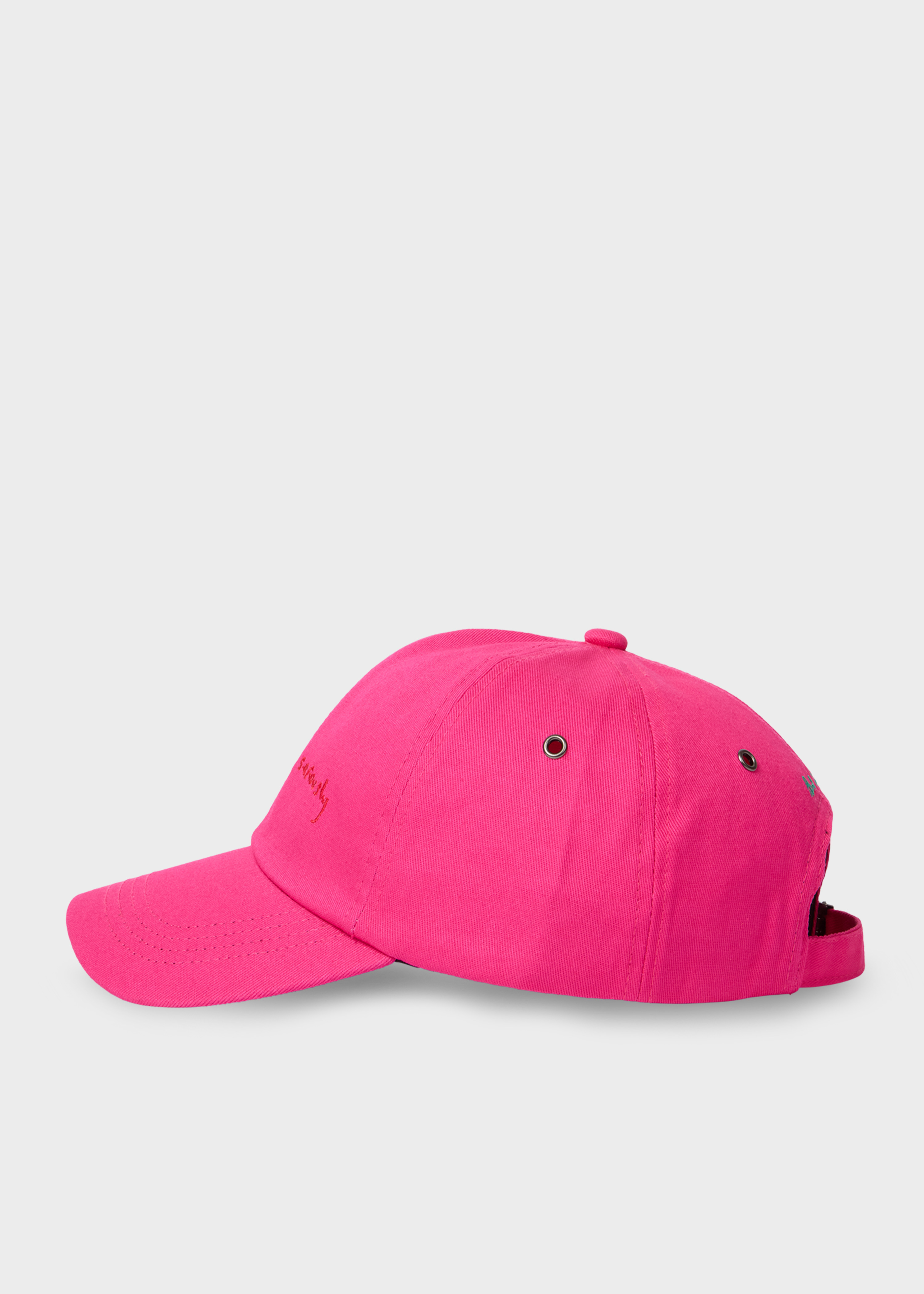 Pink Cotton-Twill Quote Cap - 2