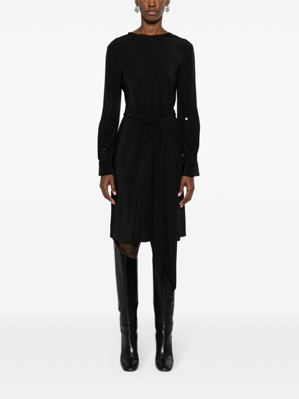 V-neck silk mini dress - 6