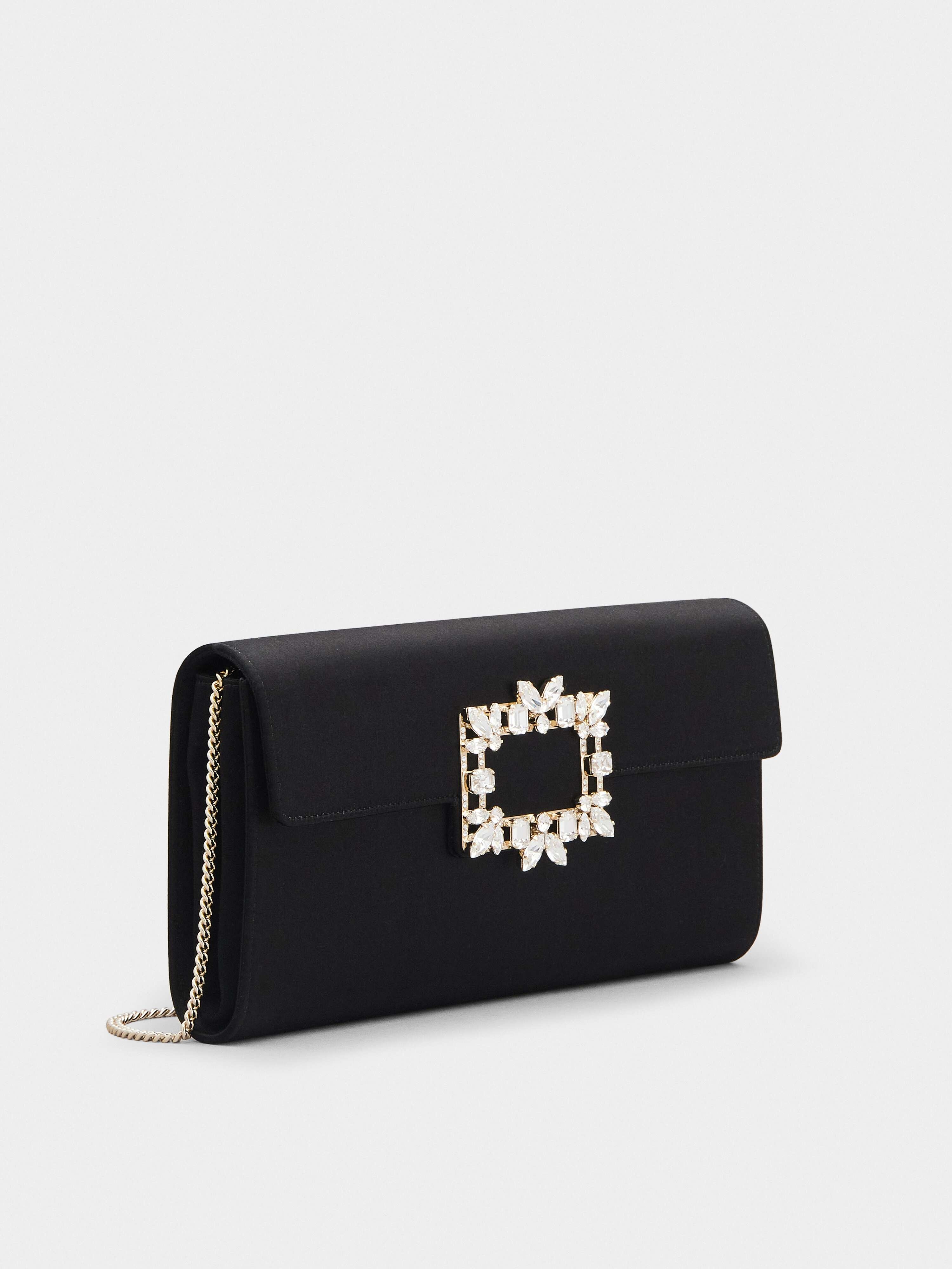 Broche Vivier Buckle Clutch in Satin - 3