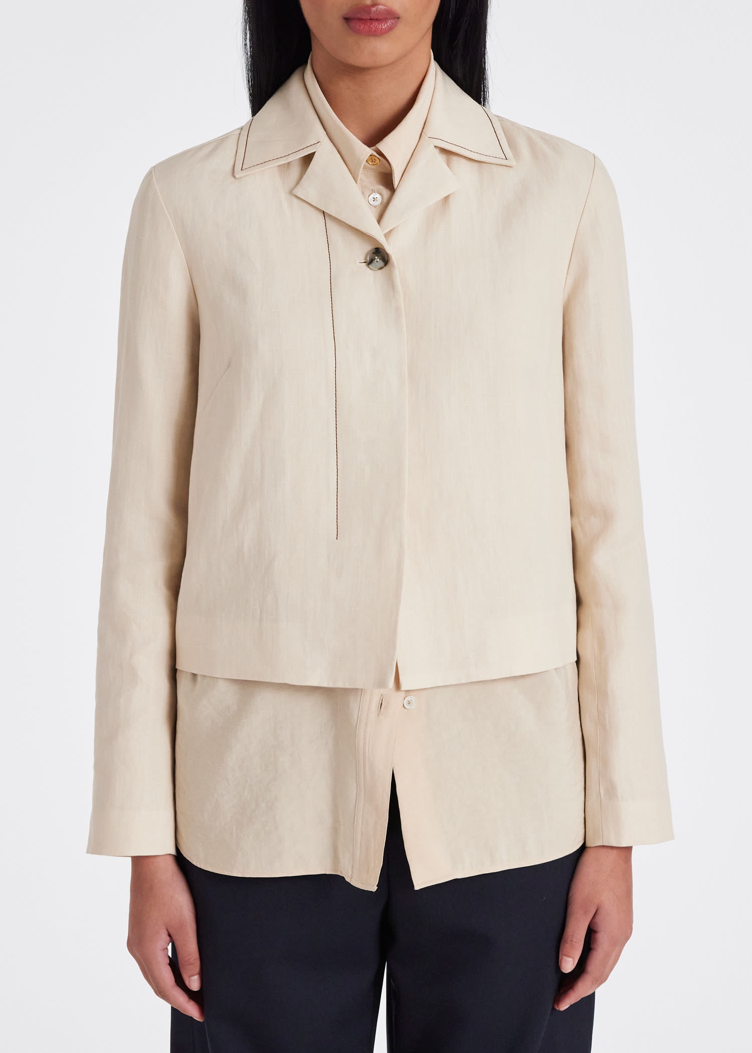 Linen Cropped Jacket - 5