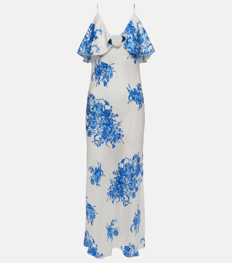 Floral silk slip dress - 1