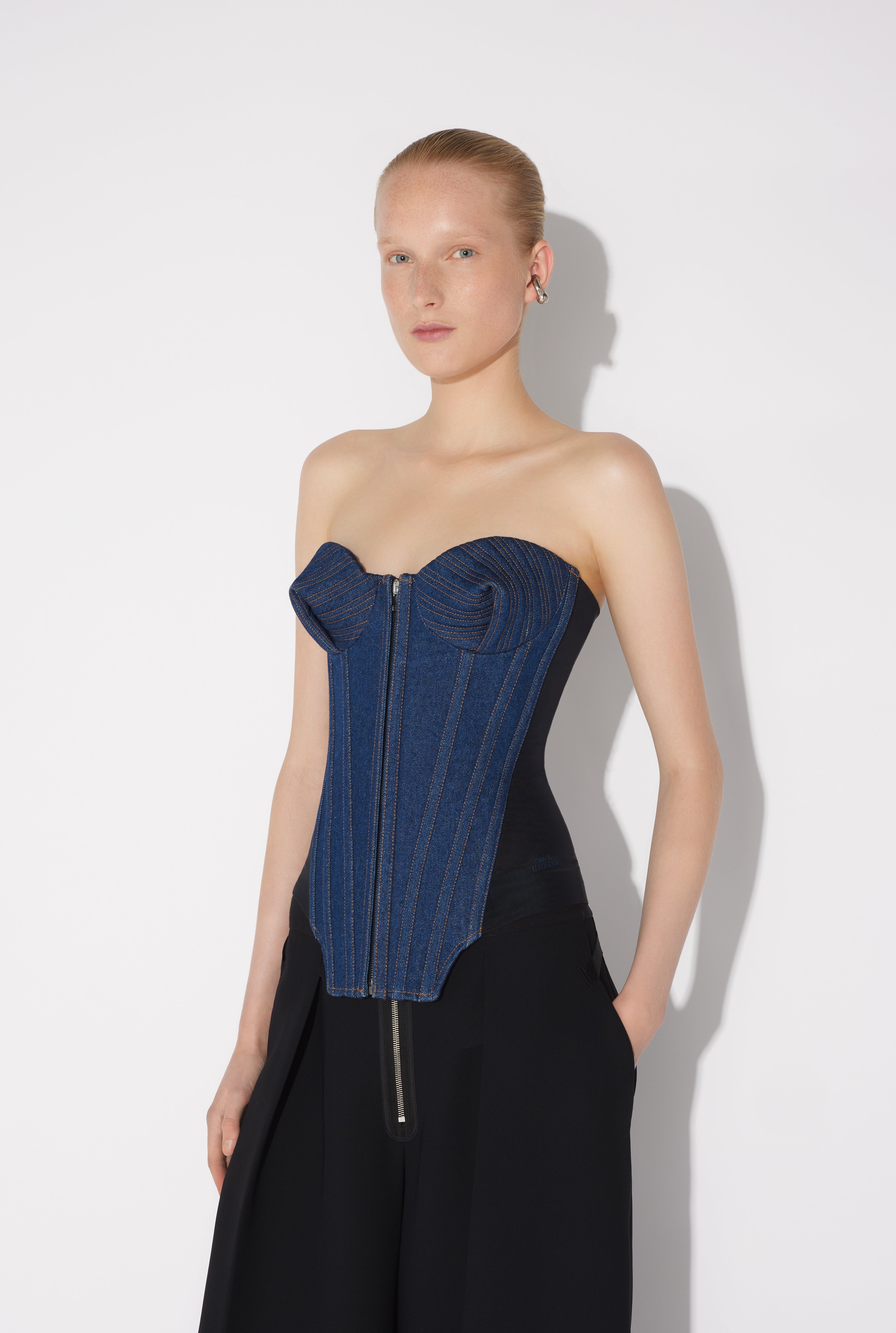 THE BI-MATERIAL DENIM CORSET - 3
