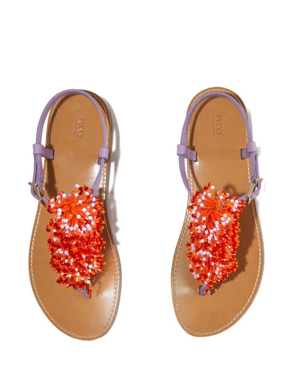 beaded leather sandals - 2