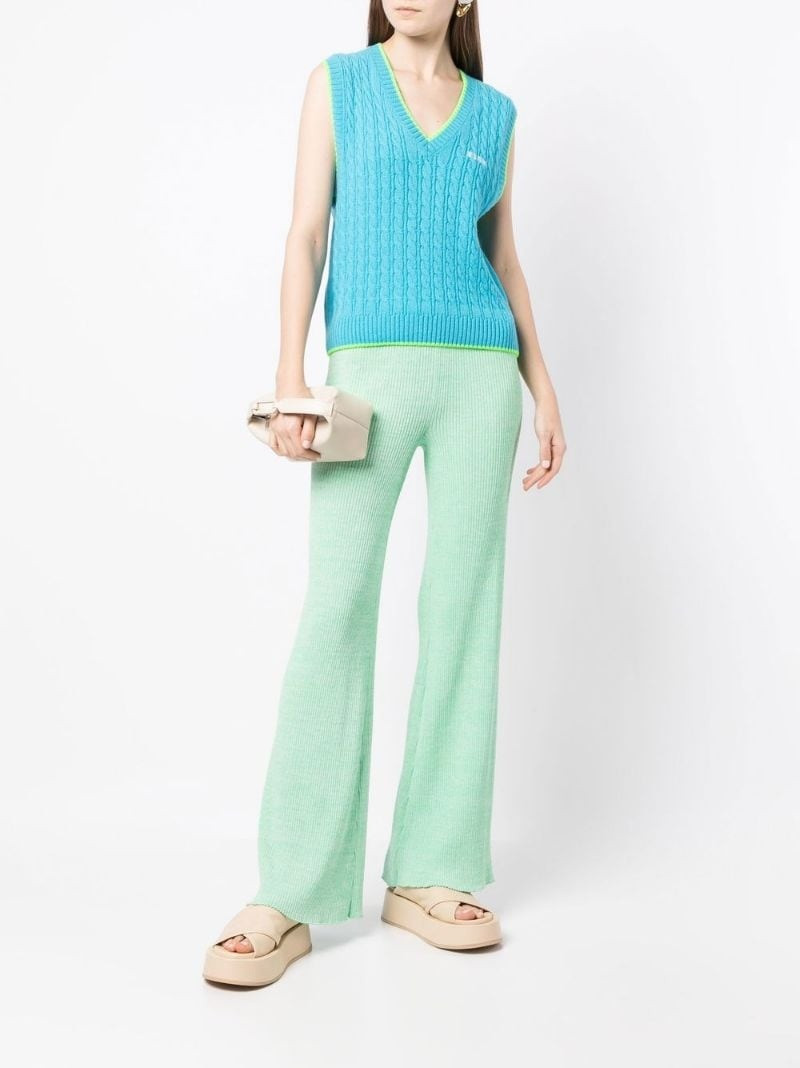 MSGM embroidered-logo knit vest outlook