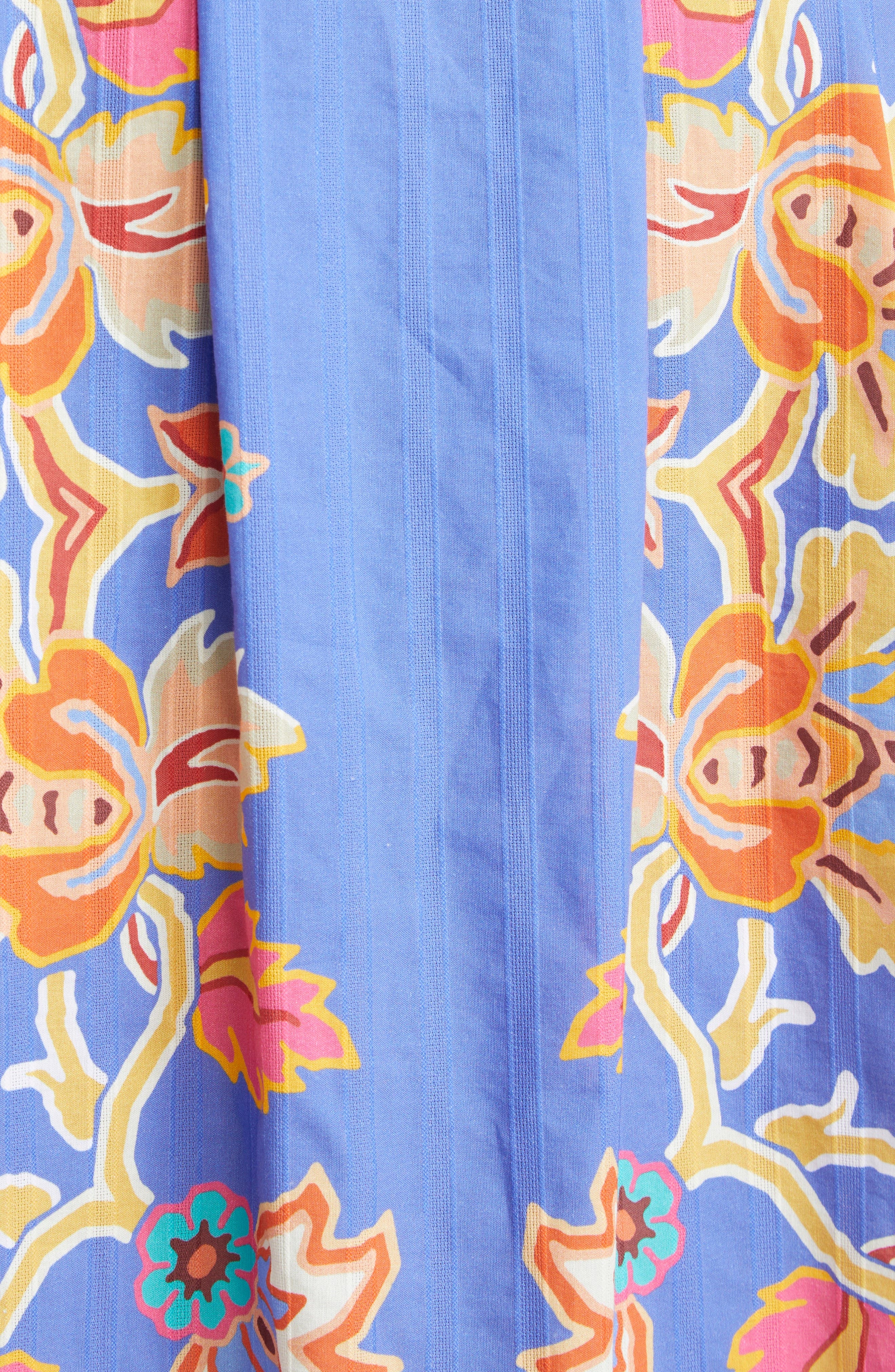 Etro Floral Print Cotton Poplin Shirtdress in Printed Azure Base at Nordstrom - 7