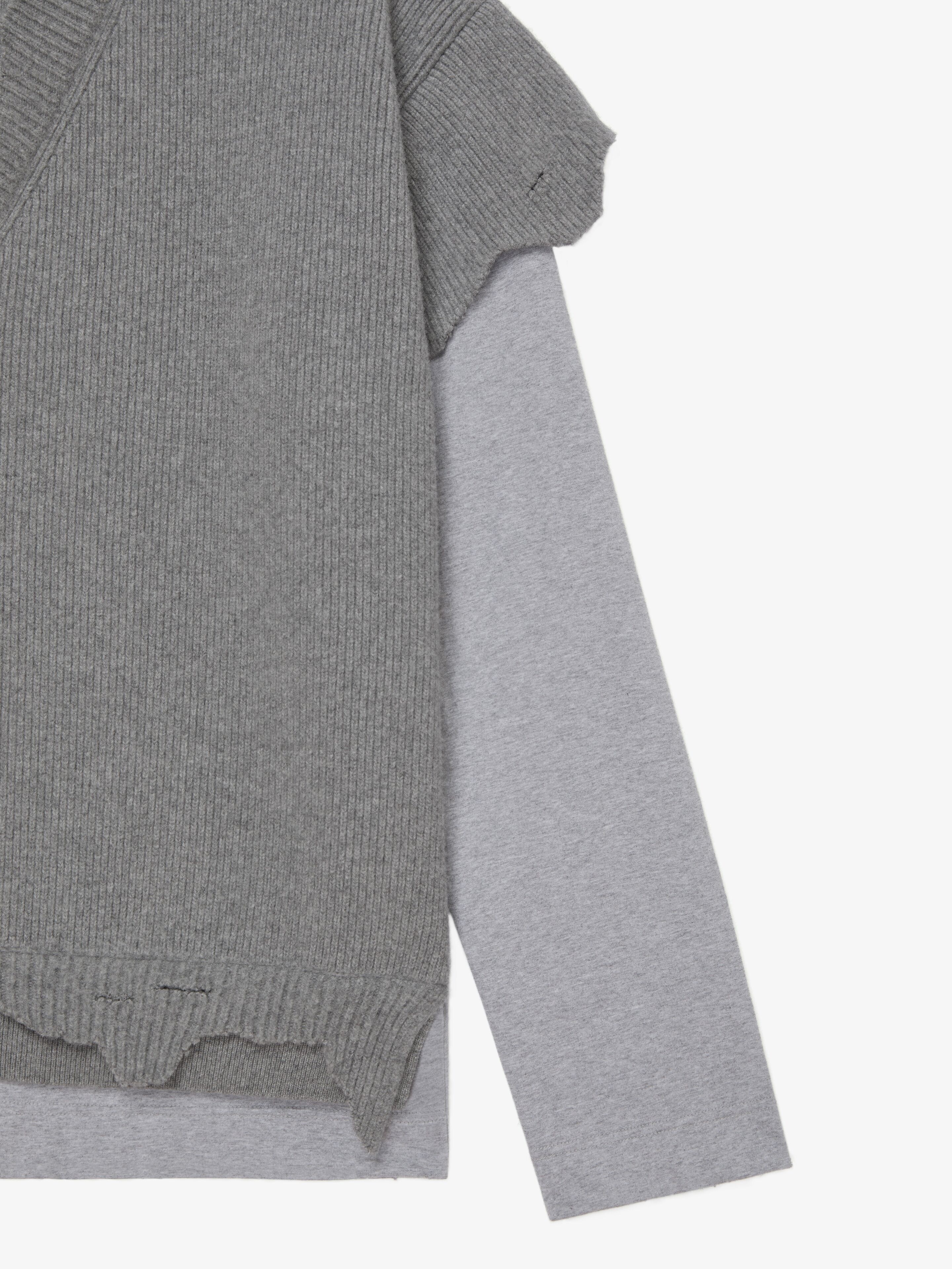 CUT & LAYER SWEATER IN WOOL AND COTTON - 6