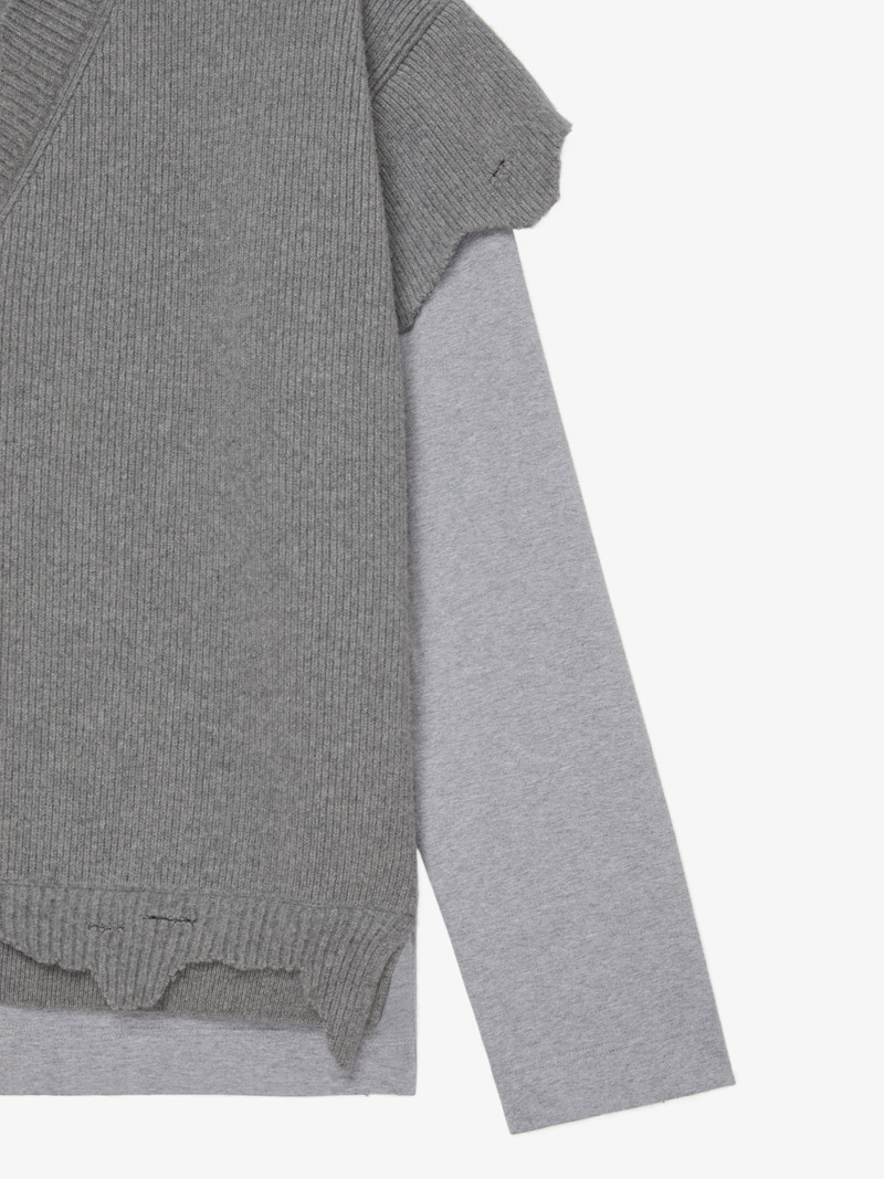 CUT & LAYER SWEATER IN WOOL AND COTTON 6