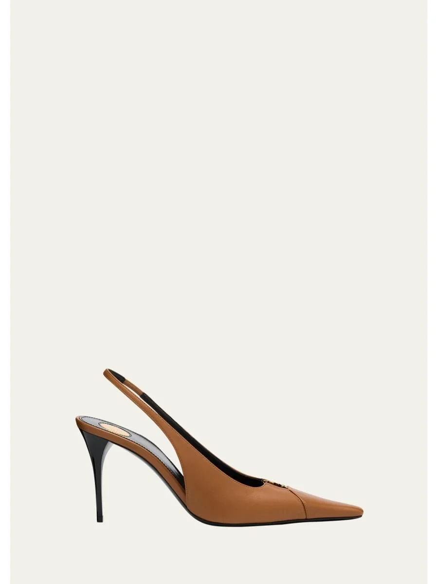 Babylone Leather YSL Slingback Pumps - 1