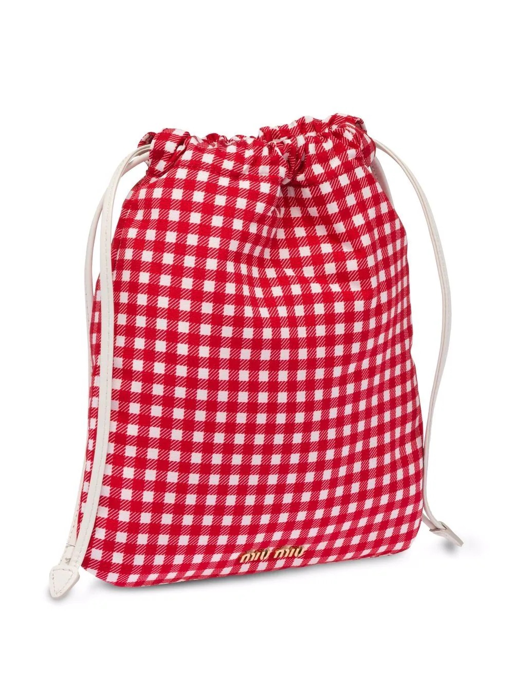 check-print drawstring pouch - 3