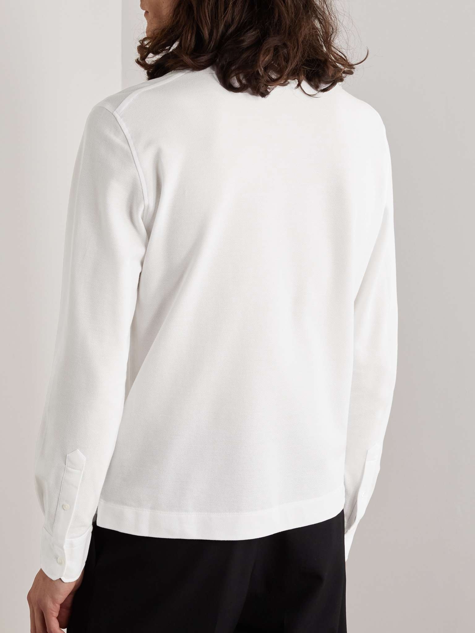 Slim-Fit Suede-Trimmed Cotton-Piqué Polo Shirt - 7