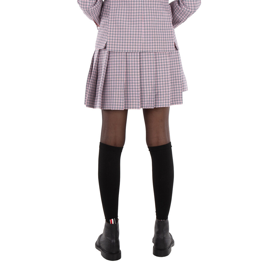 Thom Browne Check-Pattern Pleated Miniskirt - 3