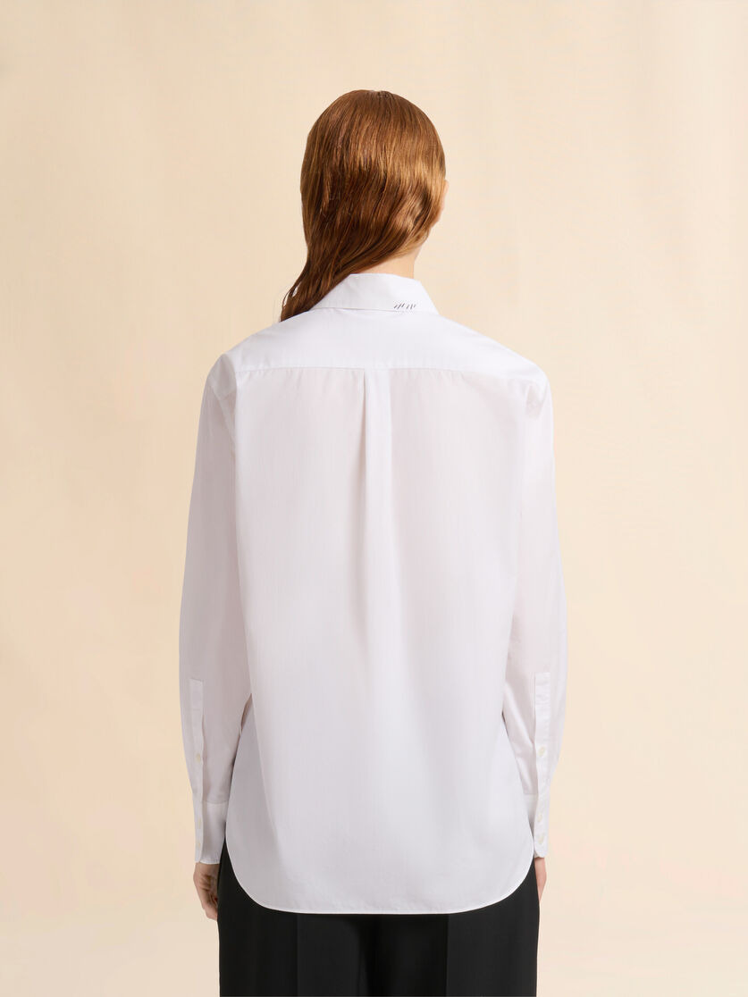 WHITE ORGANIC POPLIN SHIRT WITH MARNI MENDING - 3