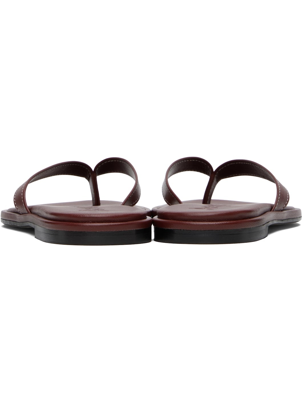 Burgundy Melody Leather Toe-Post Flip-Flops - 2