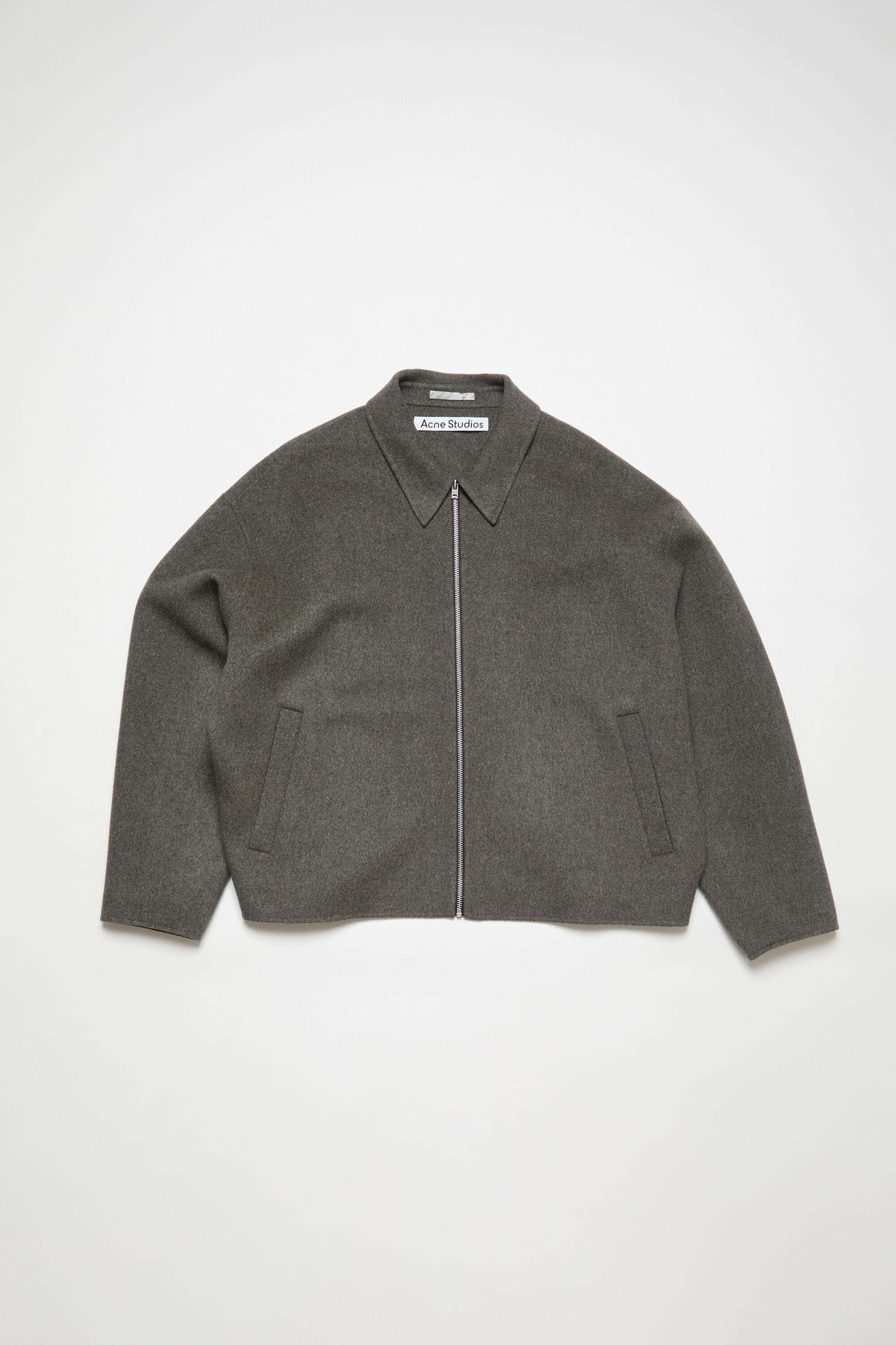 Wool zipper jacket - Graphite grey - 1