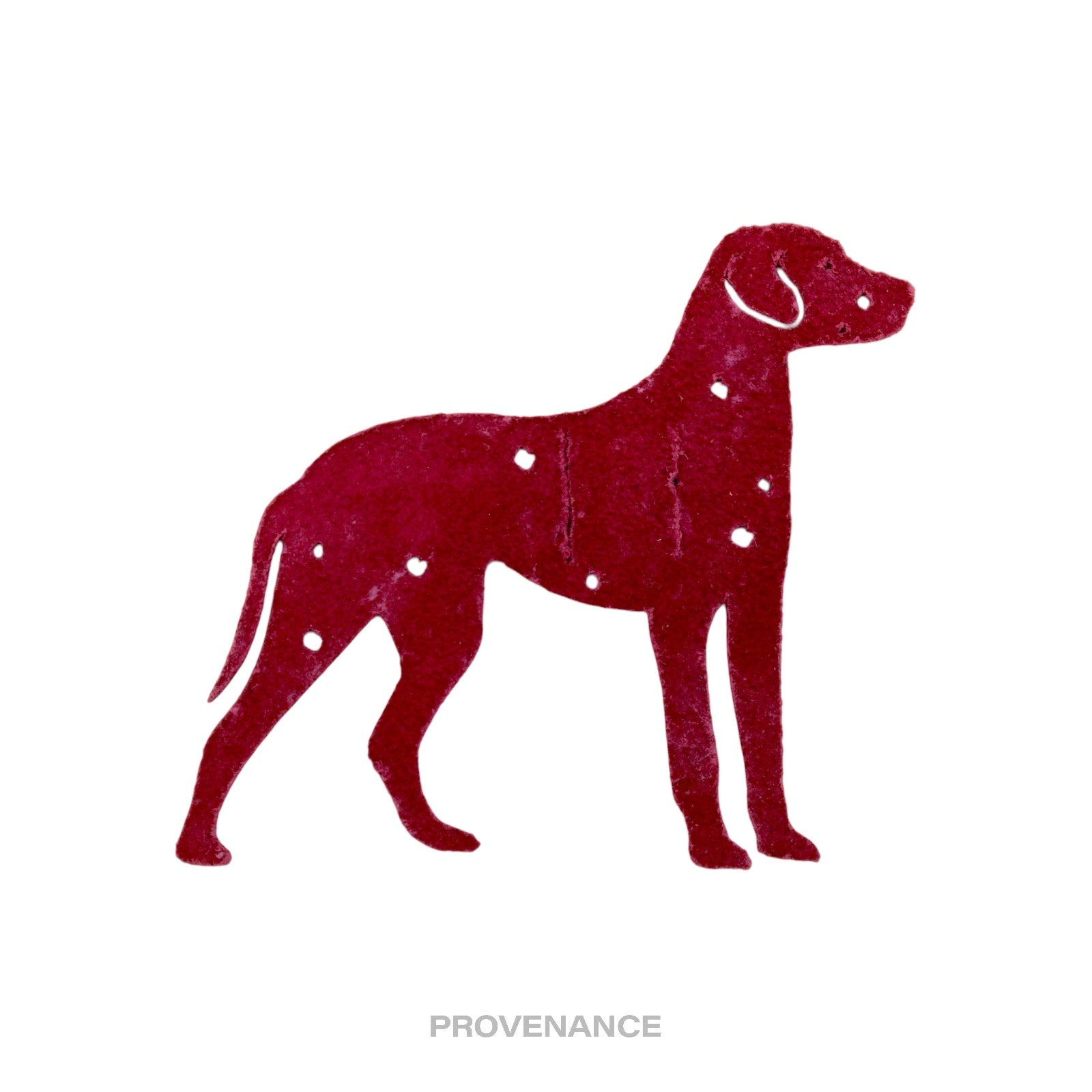 Hermes petit "h" Dalmation dog Charm - Red Leather - 2